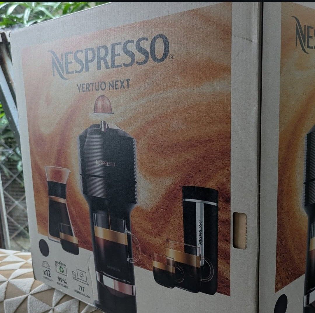Nespresso Vertuo Next Coffee Machine (Category: Coffee Machines & Makers) located in Caloocan City. Submitted by fiercestone-c8e70e (Listing ID 1420555253, Image 2). Description: Retail price is P17100. Selling at P15000 One-touch brewing for multiple cup sizes .