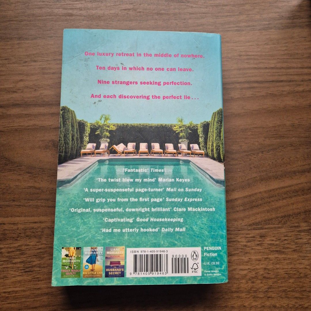 Nine Perfect Strangers by Liane Moriarty (Category: Storybooks) located in Quezon City. Submitted by ladit1981 (Listing ID 1420370997, Image 2). Description: Could ten days at a health resort really change you forever? These nine perfect strangers are about to find out... Nine people gather at a remote health resort. Some are here to lose weight, some are here to get a reboot on life, some are here for reasons they can’t even admit to themselves.