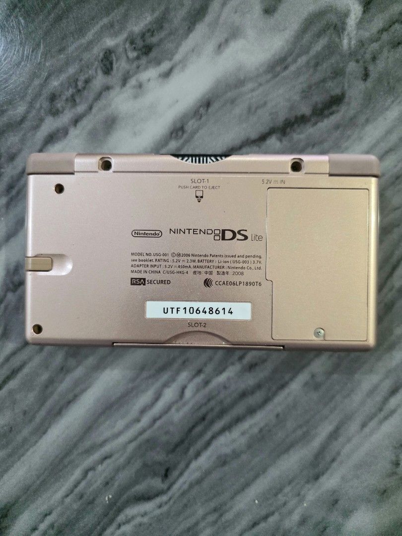 Nintendo DS Lite Metallic Rose Gold (Category: Nintendo) located in Mandaluyong City. Submitted by chan.ningtatum (Listing ID 1420472257, Image 2). Description: For Sale! Nintendo DS Lite Metallic Rose Includes: Unit, Stylus, gba cover & charger Good Working Condition. can play any region nintendo gameboy and ds game cartridge since unit is region free. Checkouts via Shope e and Laz ada Available Shipping: Lalamove, Grab Meet ups: Mandaluyong and