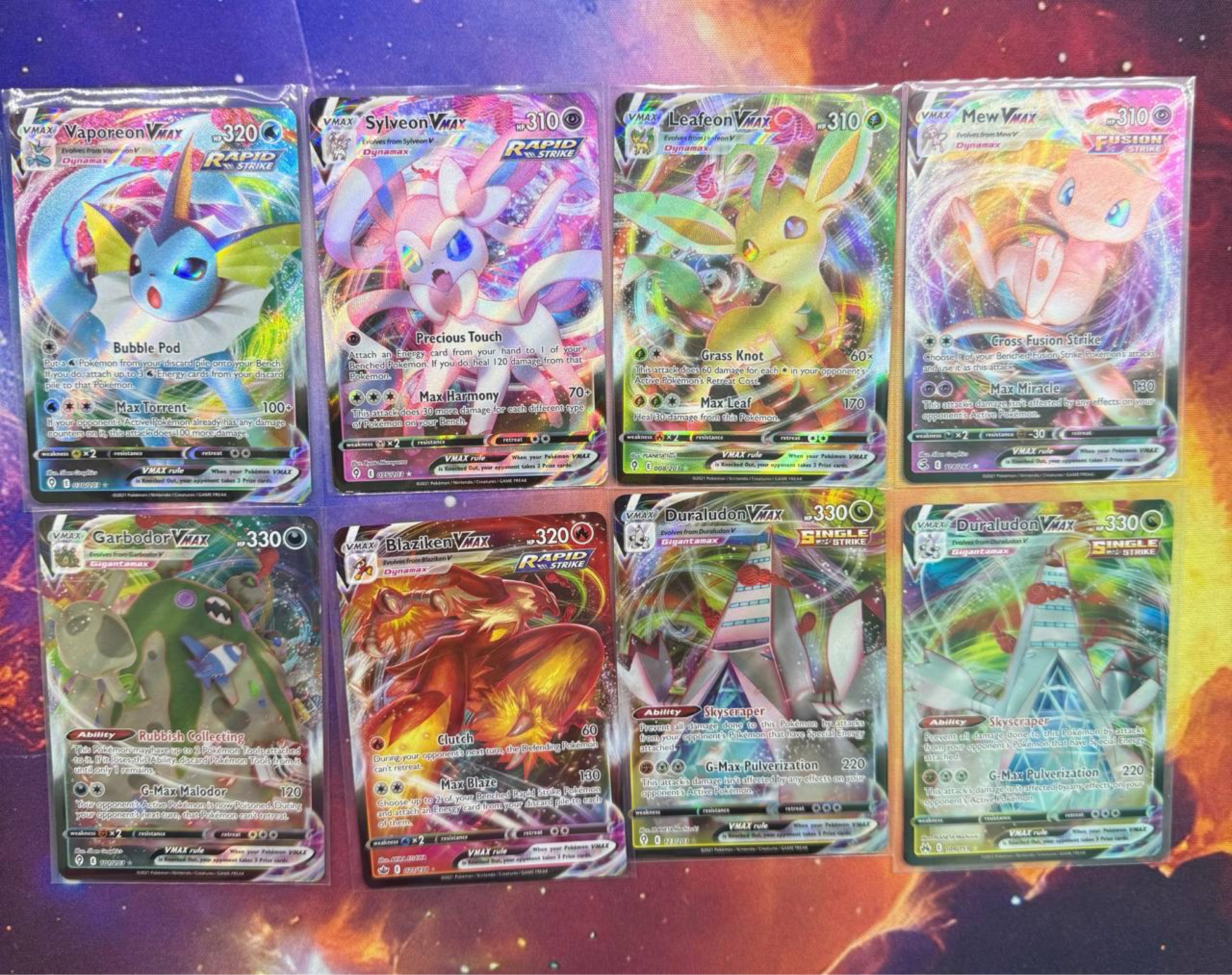 Pokemon VMAX Full Art FA Cards - Vaporeon VMAX , Sylveon VMAX, Leafeon ...