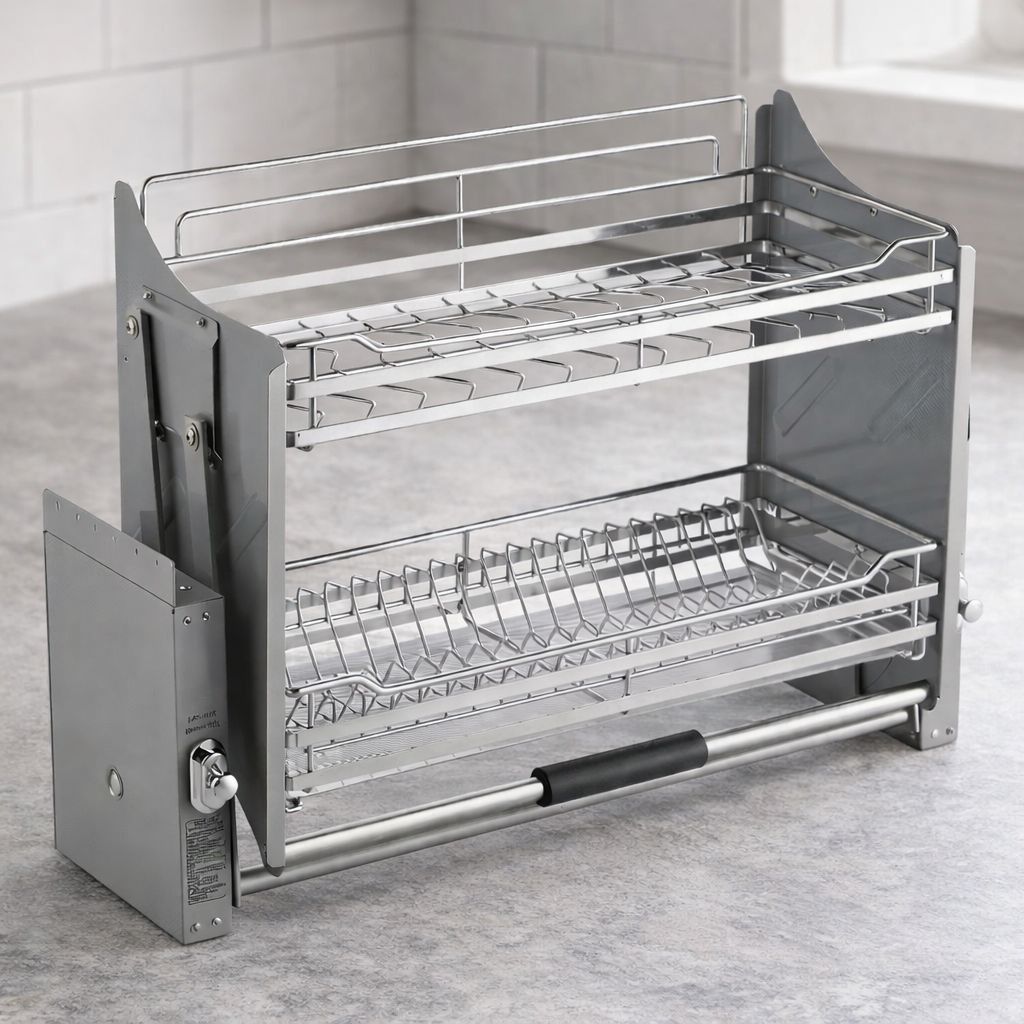 Pull down dish rack (Category: Home Improvement Tools & Accessories) located in Singapore. Submitted by lucas.pzh (Listing ID 1420530849, Image 1). Description: Dimension: -400mm Cabinet 37cm(W)x27cm(D)x52cm(H) Price: $180 -500mm Cabinet 46cm(W)x27cm(D)x52cm(H) Price:$190 600mm Cabinet 56cm(W)x27cm(D)x52cm(H) Price:$200 700mm Cabinet 66cm(W)x27cm(D)x52cm(H) Price:$210 800mm Cabinet 76cm(W)x27cm(D)x52cm(H) Price:$220 900mm Cabinet 86cm(W)x27cm(D)x