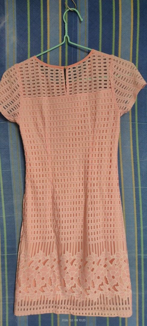 Samlin Ladies Peach Dress - S (Category: Dresses) located in Davao. Submitted by queenski (Listing ID 1420369407, Image 2). Description: - Preloved. Definitely not thrifted - Fitted silhouette - Floral pattern at hem - Fully lined - very nice in actual * sf to be shouldered by the buyer.
