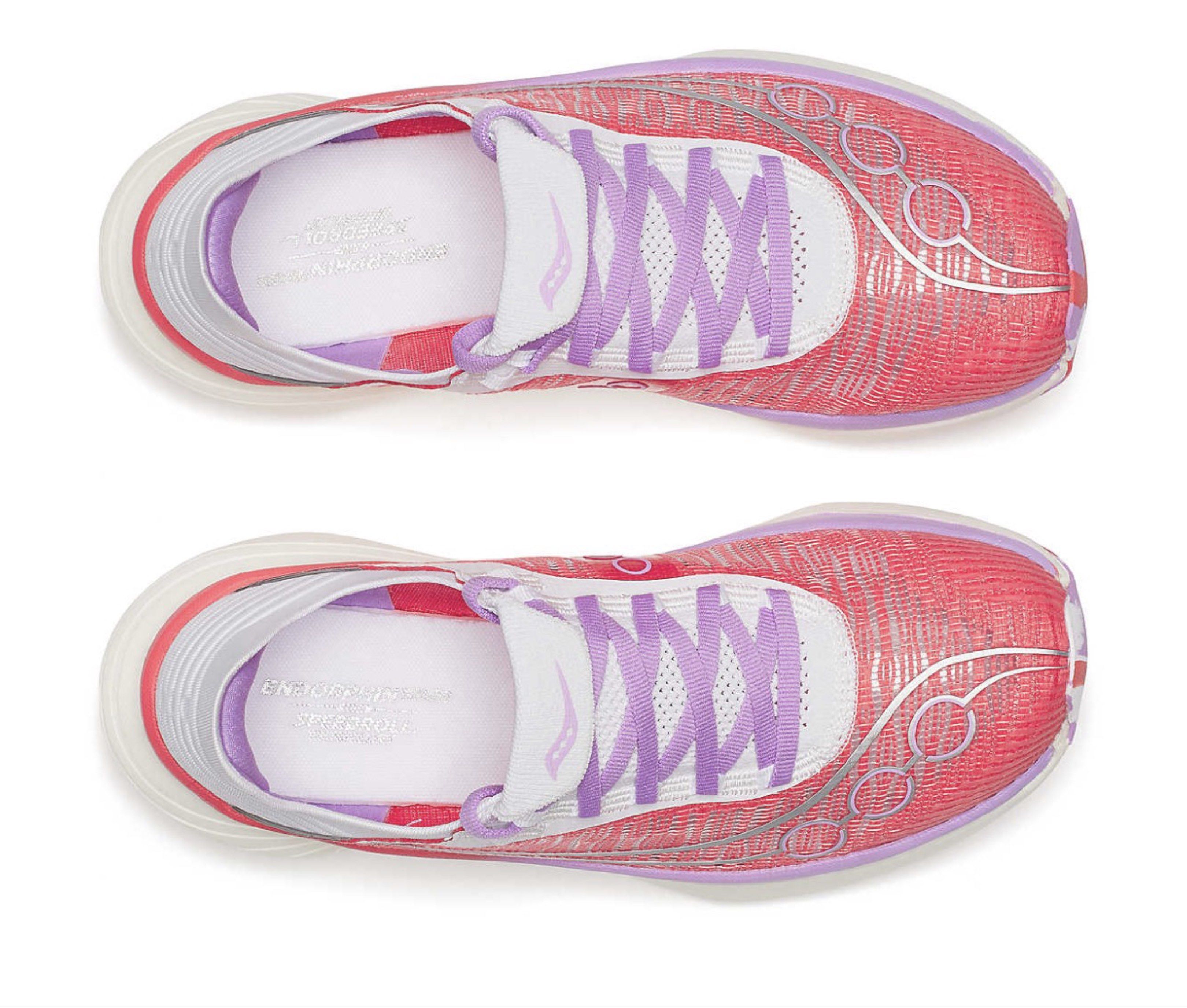 Saucony endorphin elite 2 Running Shoes (Category: Sneakers) located in General Trias. Submitted by rjcarrots (Listing ID 1420360487, Image 1). Description: - Saucony Endorphin Elite 2 running shoes - Eye-catching pink and purple color scheme - White midsole with Saucony branding - Breathable upper for comfort RFS will switch to non carbon plated Ran for 5km only Bought last December in SG PM for photos.