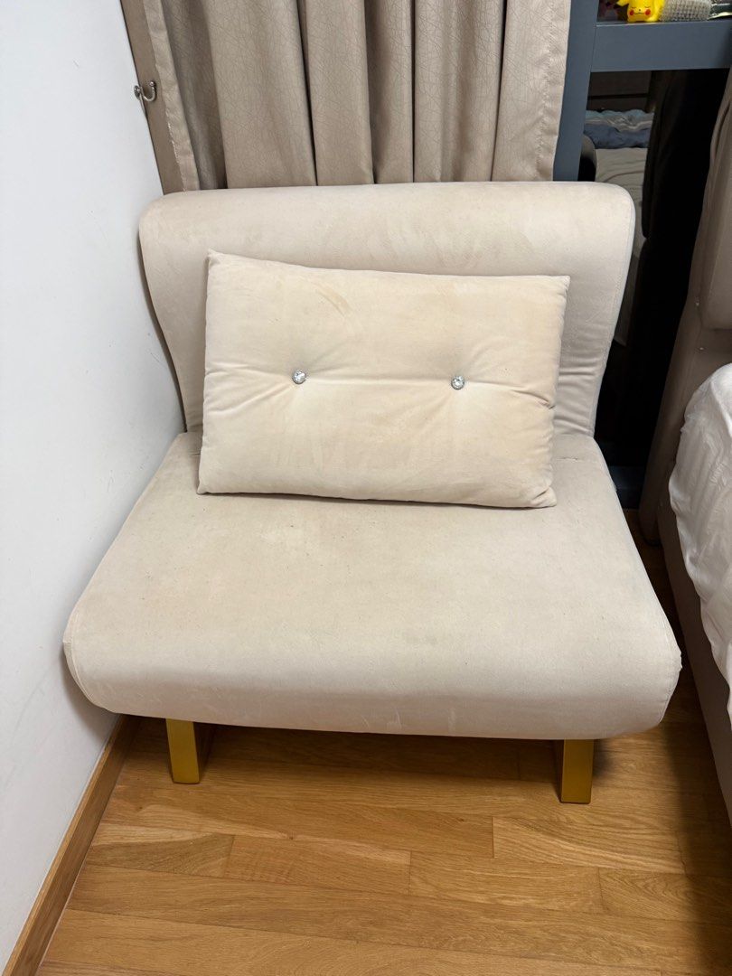 Sofa bed (Category: Sofas) located in Singapore. Submitted by davidxx22 (Listing ID 1420523652, Image 1). Description: Foldable sofa bed. Great condition. 90cm wide. 191cm long when it is converted to bed. .