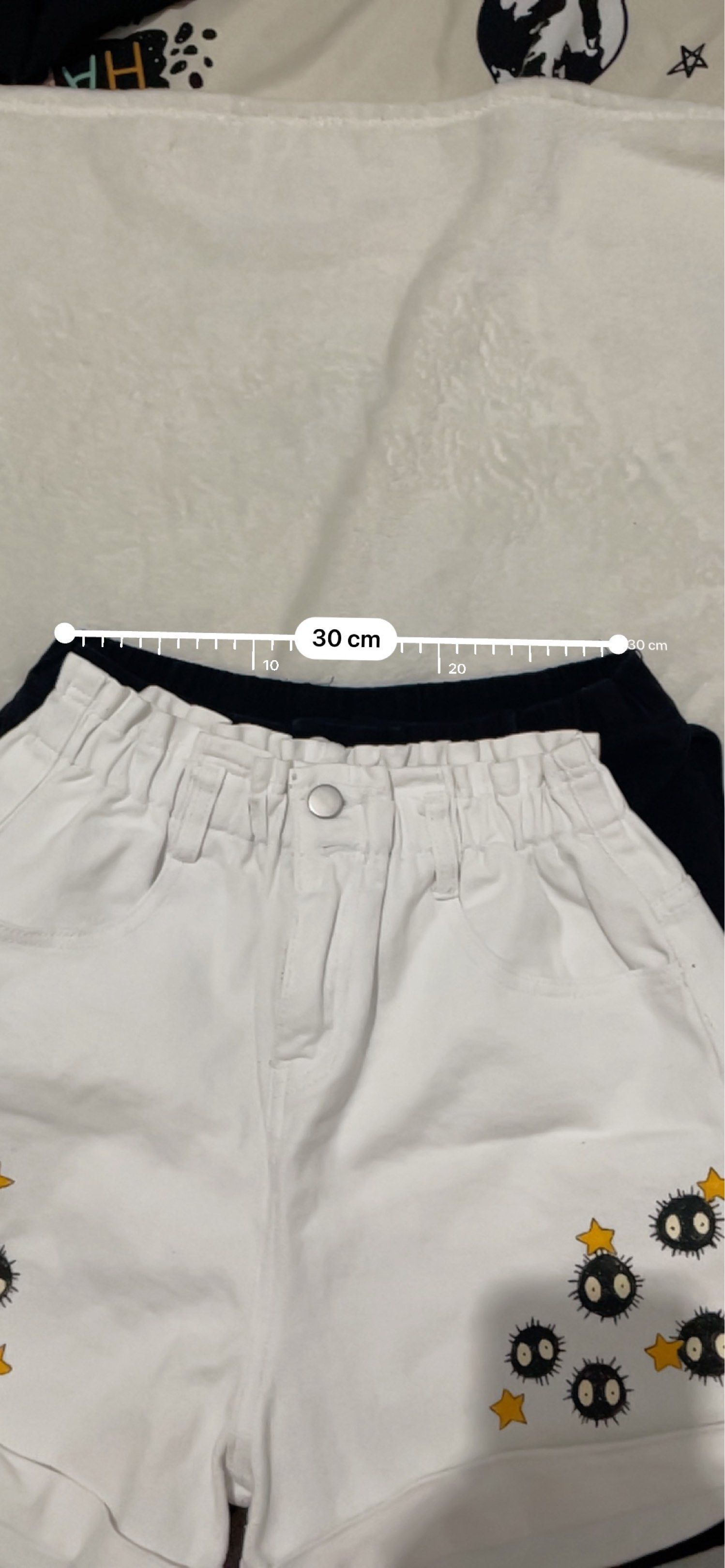 Sold as Set - Handpainted Denim Shorts (Category: Shorts) located in Manila. Submitted by reloom (Listing ID 1420405494, Image 3). Description: Black - 26-28 White - 26-30 Both denim / Maong Sold as set.