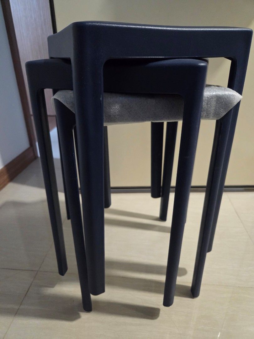 Stackable Stool- Midnight Blue (Category: Chairs) located in Singapore. Submitted by stifini (Listing ID 1420379763, Image 1). Description: 3 for $18. pls take all 3. W28 D28 H46 cm. collection at my block downstairs..