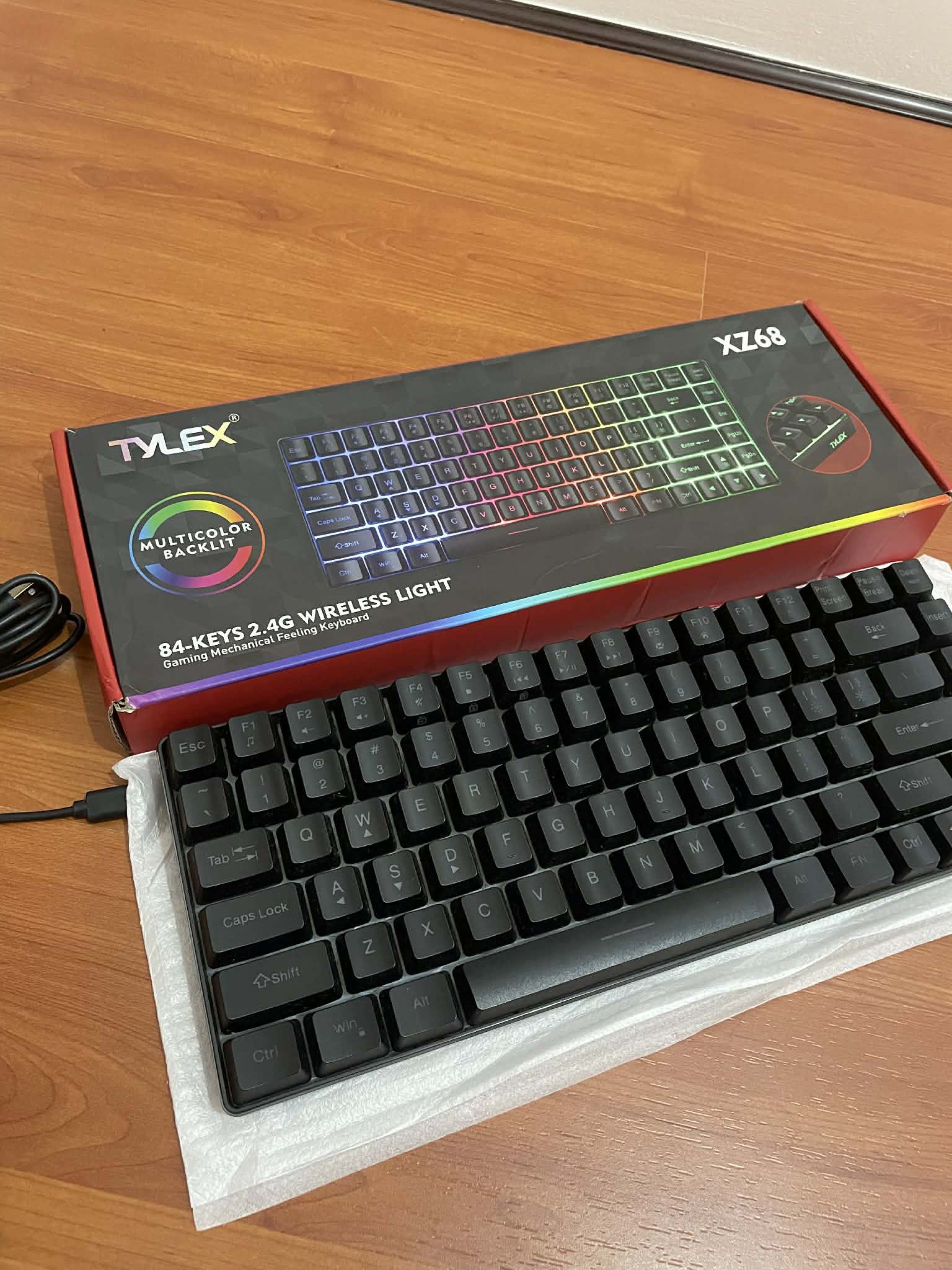 TYLEX XZ68 Gaming Keyboard (Category: Computer Keyboard) located in Manila. Submitted by dawnlaxxx (Listing ID 1420383819, Image 1). Description: TYLEX XZ68 Gaming Keyboard - wired only (dongle is included) - 9/10 condition DM for more pics and info.