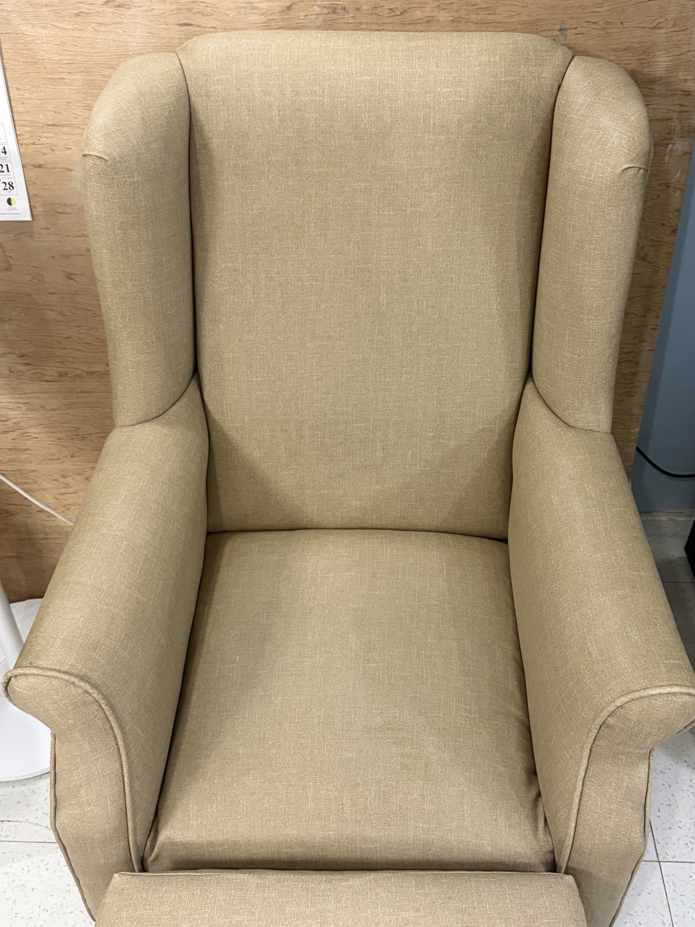 Wingback Armchair with Ottoman and 2-Seater Sofa (Category: Sofas) located in Cavite. Submitted by mariahme03 (Listing ID 1420398041, Image 3). Description: - Wingback armchair with matching ottoman - Includes a 2-seater sofa - Neutral beige fabric - Black legs - Sofa comes with cushions - Perfect for living rooms and lounge areas - French Leather From Biffany & Beryl.