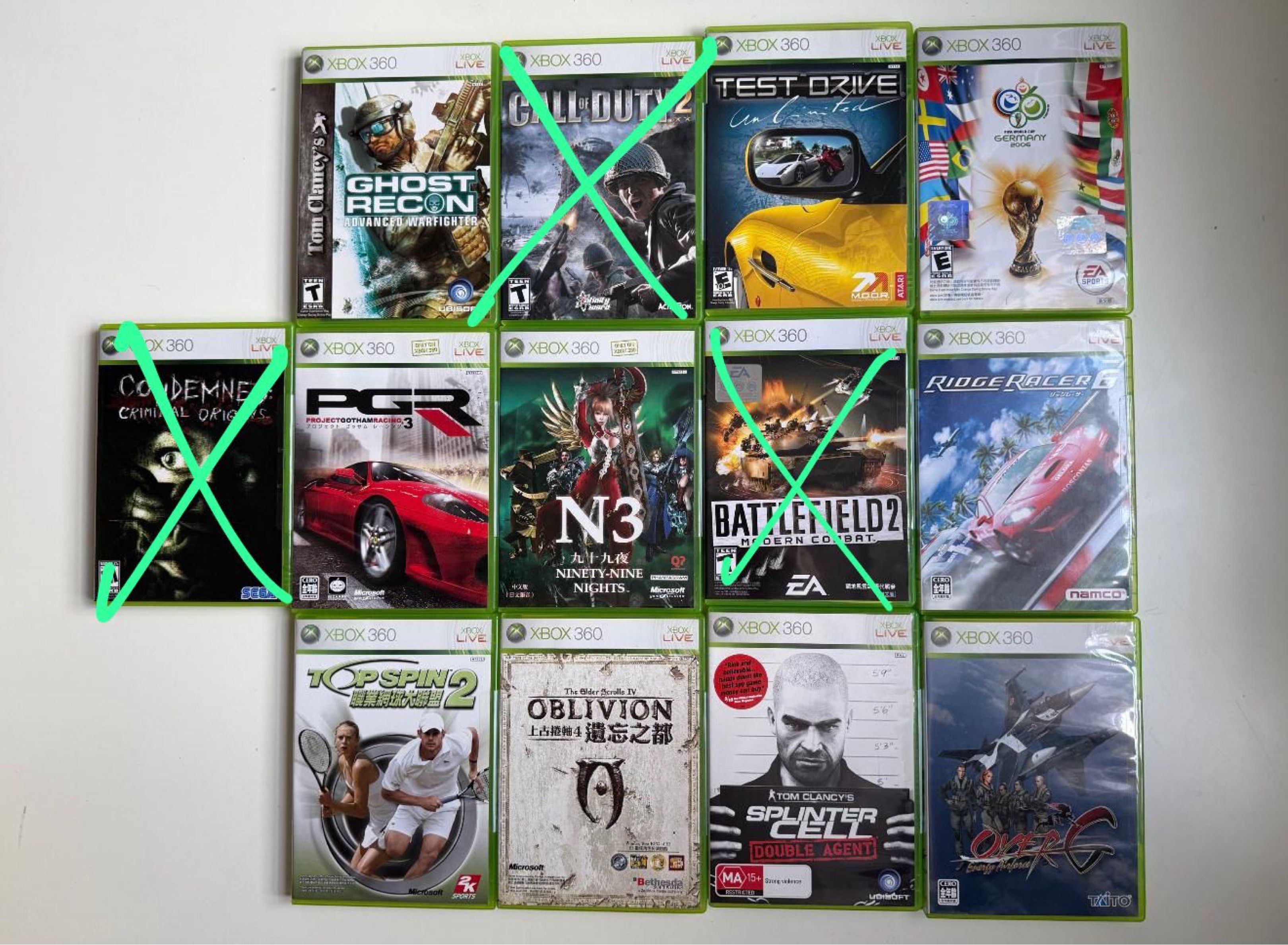 Xbox 360 遊戲合集 （分類：Xbox）位於 Hong Kong。 由 zoie2019 提交（商品編號 1419841196，圖片 2）。簡介： 出售 Xbox 360 遊戲合集，包括多款熱門遊戲，如《戰地風雲3》、《決勝時刻：黑色行動》、《忍者外傳》等。另有 Xbox 360 主機盒裝，內含《樂高印第安納瓊斯》和《功夫熊貓》遊戲。適合 Xbox 360 遊戲愛好者。 面交$80一隻/最少5隻起 到付$100一隻/1隻都得 主機加全部game $500。