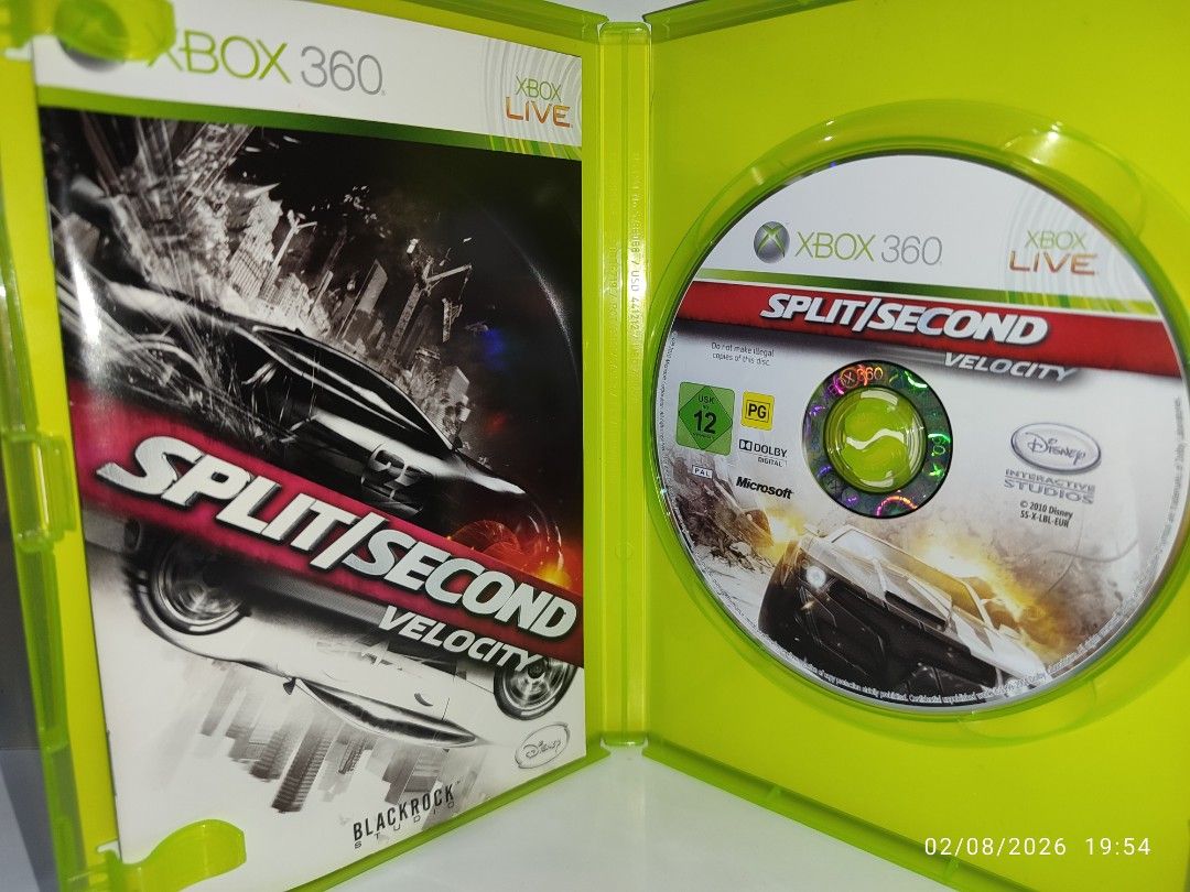 XBOX 360 - Split/Second Velocity (PRE-OWNED) "OPEN REGION" (Category: Xbox) located in Mendez-Nunez. Submitted by sf2_gameshop (Listing ID 1420485839, Image 3). Description: PLEASE READ: IMPORTANT NOTE: The text on the covert art and game manual is in German. However, the gameplay, voice and in-game text are fully in English. Open region, the disc will work on any Xbox 360 units. PAL - √ (Yes) NTSC/J - √ (Yes) NTSC - √ (Yes) CONDITION: Pre-owned 