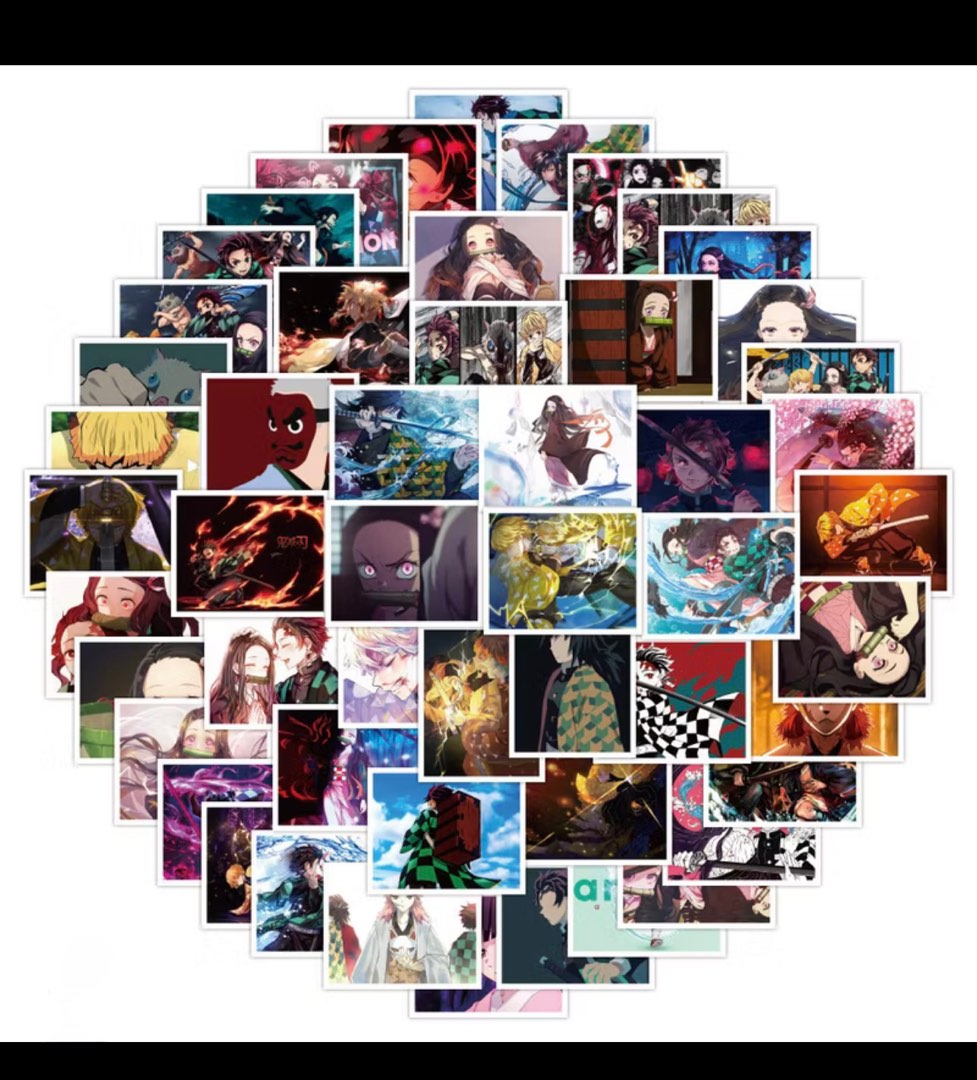 25 Pcs Demon Slayer in Portrait Mode Mini Poster Nezuko Tanjiro ...