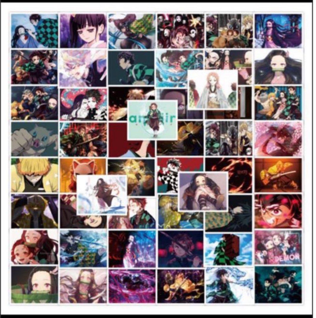 25 Pcs Demon Slayer in Portrait Mode Mini Poster Nezuko Tanjiro ...