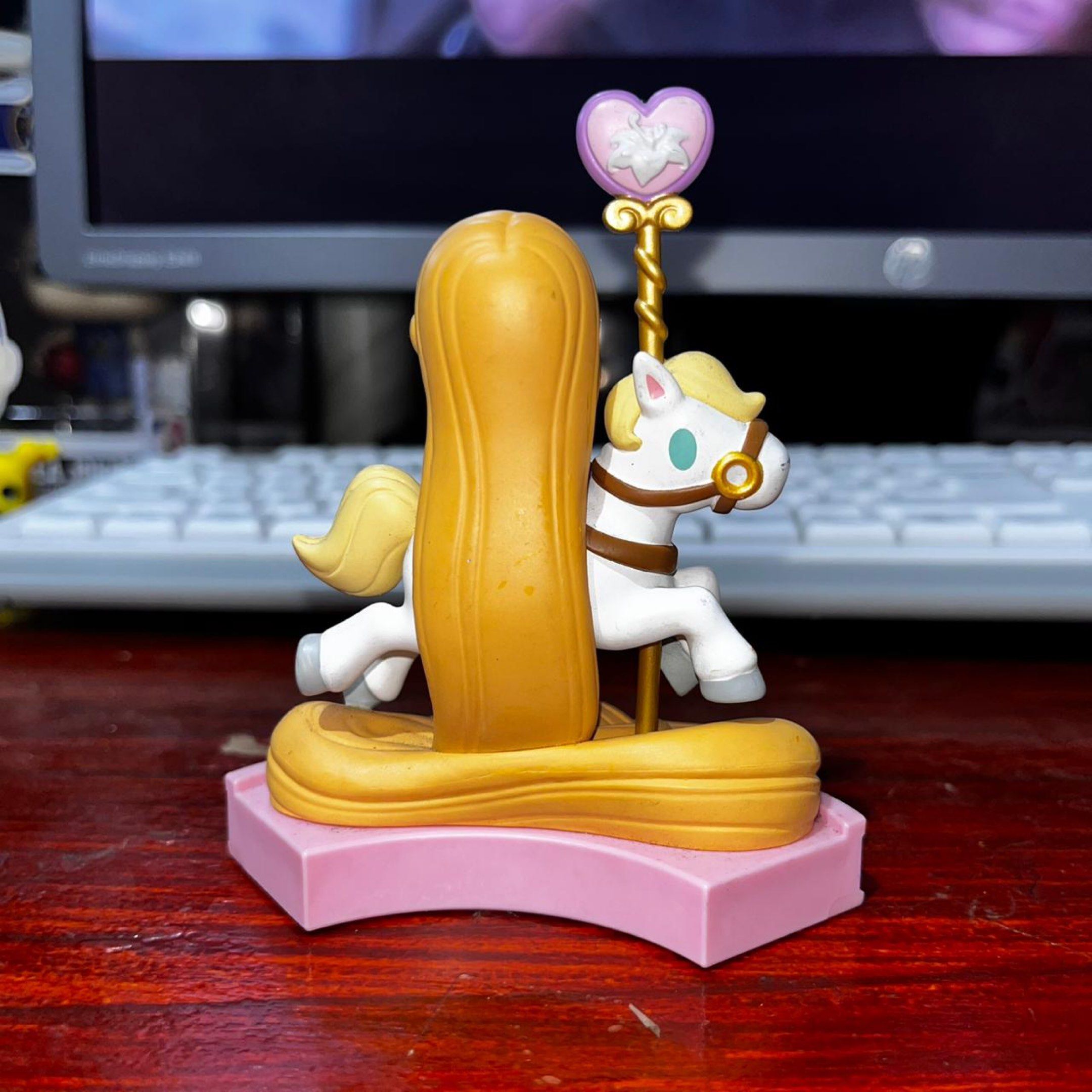52Toys Disney Princess Rapunzel Carousel (Category: Figurines & Statues) located in Del Monte. Submitted by collectandsell_ph (Listing ID 1420734691, Image 2). Description: - 52Toys Disney Princess Rapunzel figure. - Features Rapunzel riding a carousel horse. - Charming and colorful design. - Perfect for Disney collectors. - HELPING TAGS funko, pop mart, minis, anime, booktok, hotwheels, nendoroid, mighty jaxx, DC Comics, Marvel, Bandai, Toys, hi