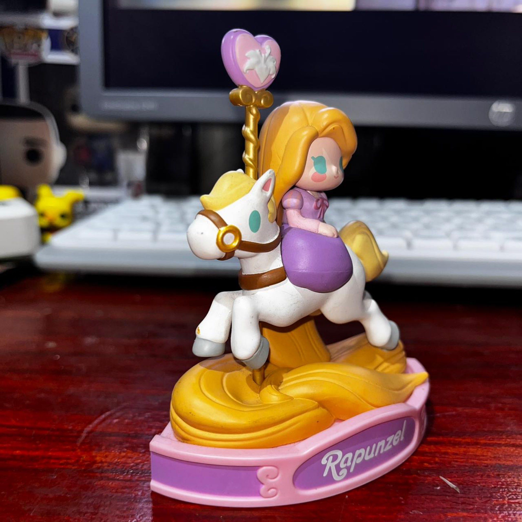 52Toys Disney Princess Rapunzel Carousel (Category: Figurines & Statues) located in Del Monte. Submitted by collectandsell_ph (Listing ID 1420734691, Image 3). Description: - 52Toys Disney Princess Rapunzel figure. - Features Rapunzel riding a carousel horse. - Charming and colorful design. - Perfect for Disney collectors. - HELPING TAGS funko, pop mart, minis, anime, booktok, hotwheels, nendoroid, mighty jaxx, DC Comics, Marvel, Bandai, Toys, hi
