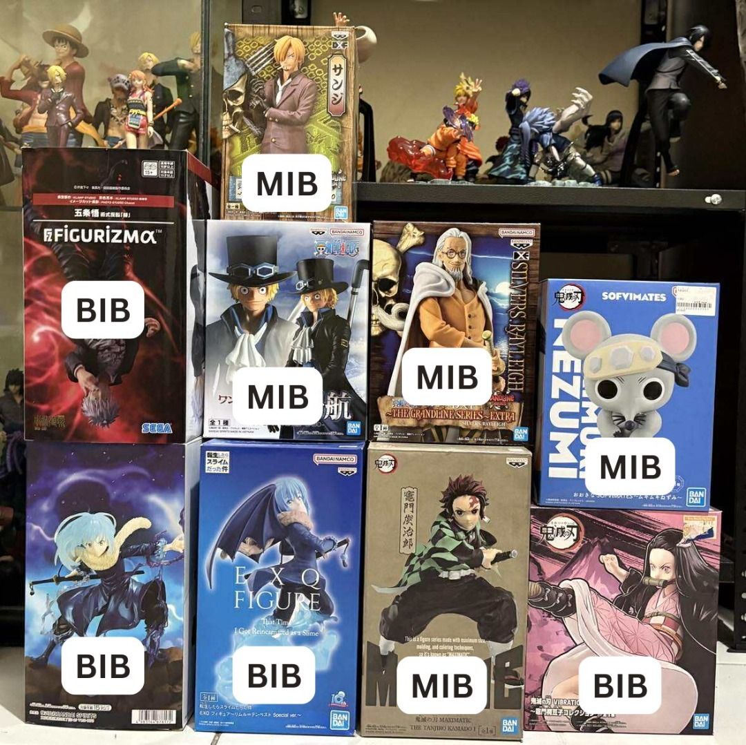 Anime Figures Set (Category: Figurines & Statues) located in Pasig City. Submitted by jrtaclas (Listing ID 1420746063, Image 1). Description: MOP: Gcash MOD: Grab/Lalamove/pickup LOC: San Joaquin, Pasig Lahat ng BIB galing MIB/MISB, displayed for a week or 2 lang. RFS: Decluttering.