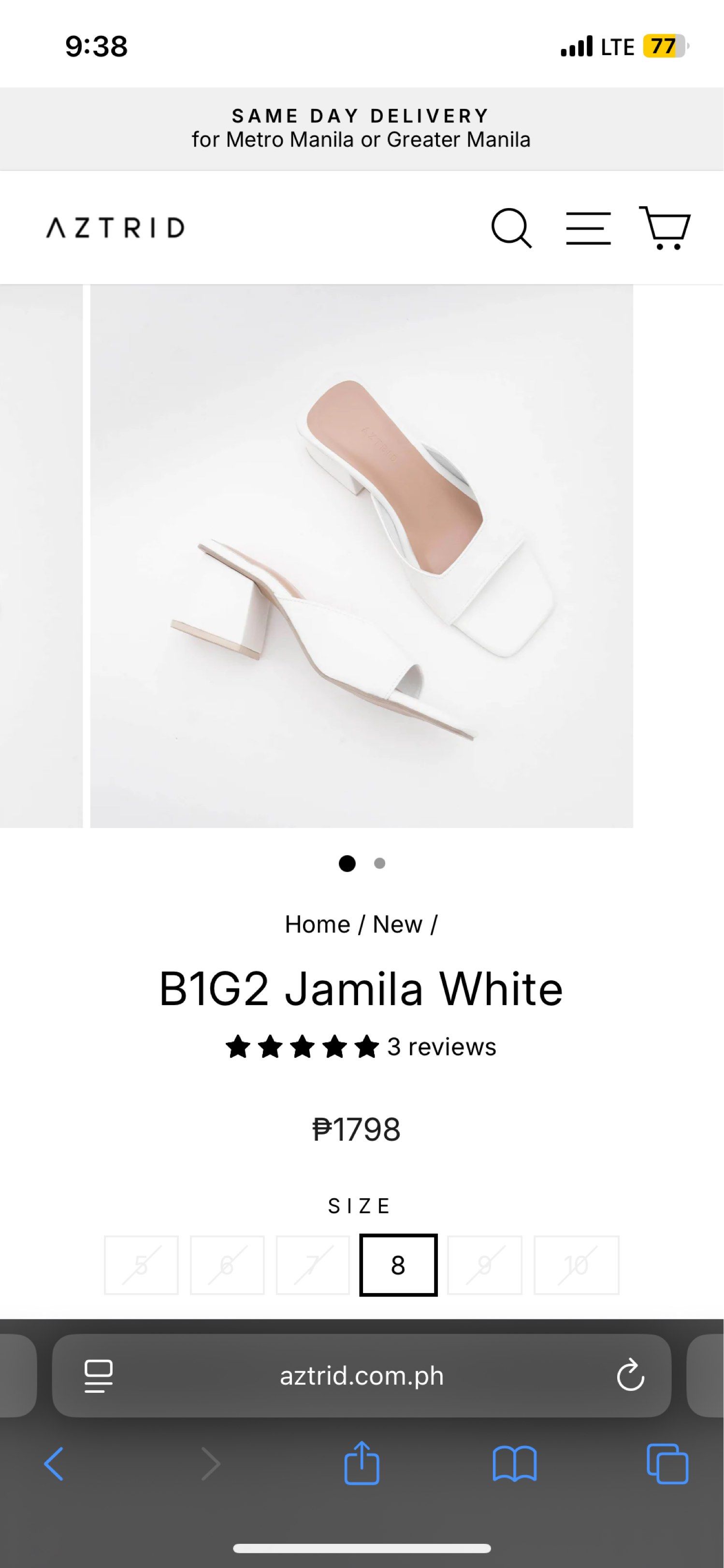 AZTRID B1G2 Jamila White Sandals - Size 10 (Category: Flats & Sandals) located in Manila. Submitted by _catherinaaaaaaaa (Listing ID 1420681995, Image 1). Description: Size 10 but can actually fit to 9 kasi di kasya sakin as a size 10 girl. Price is slightly negotiable. Neven been used btw..