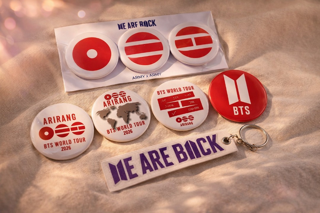 BTS World Tour 2026 Arirang Button Pin Keychain Souvenir Concert ...