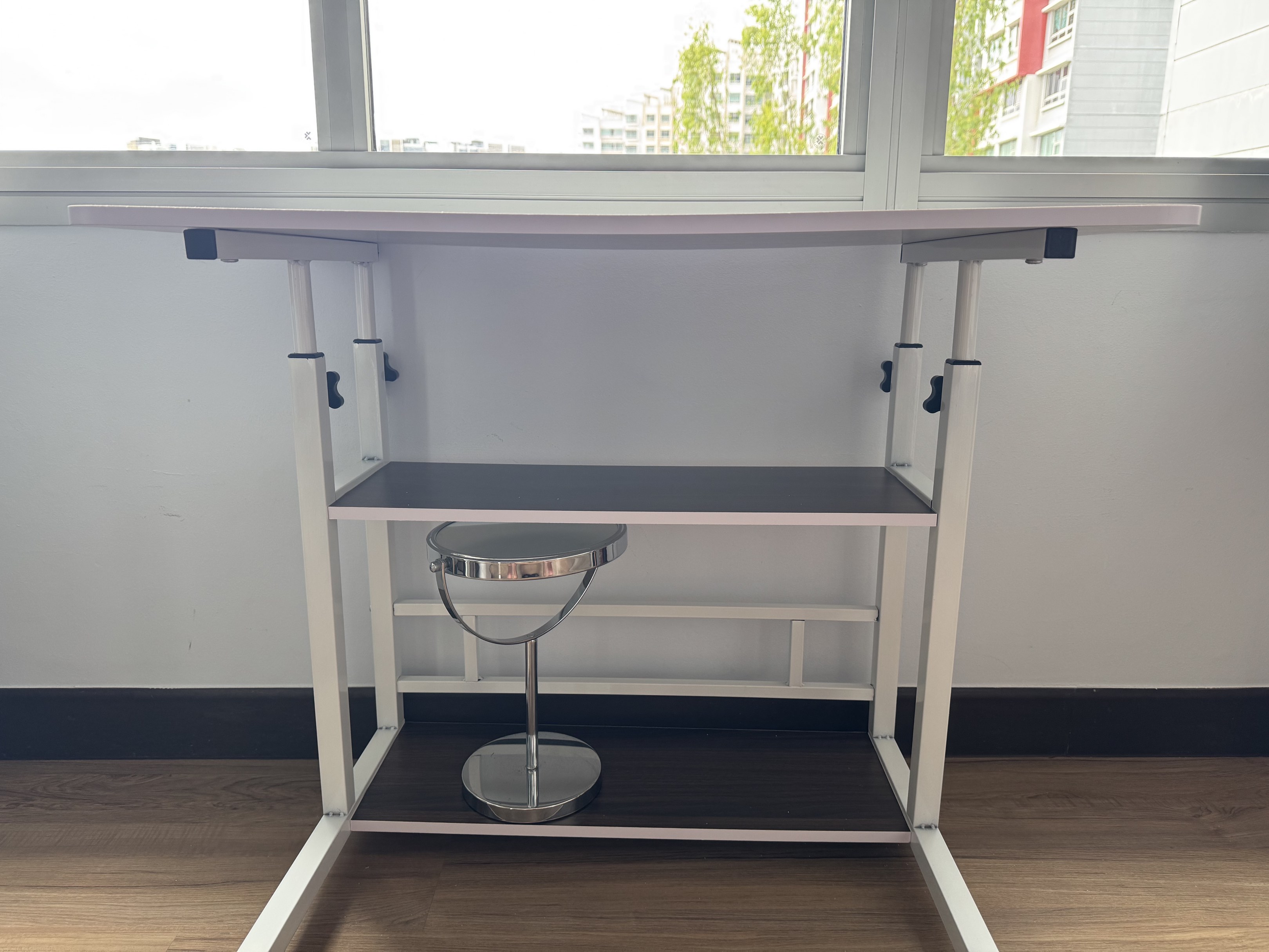 crown.sg Adjustable White 2-Layer Table, Furniture & Home Living ...