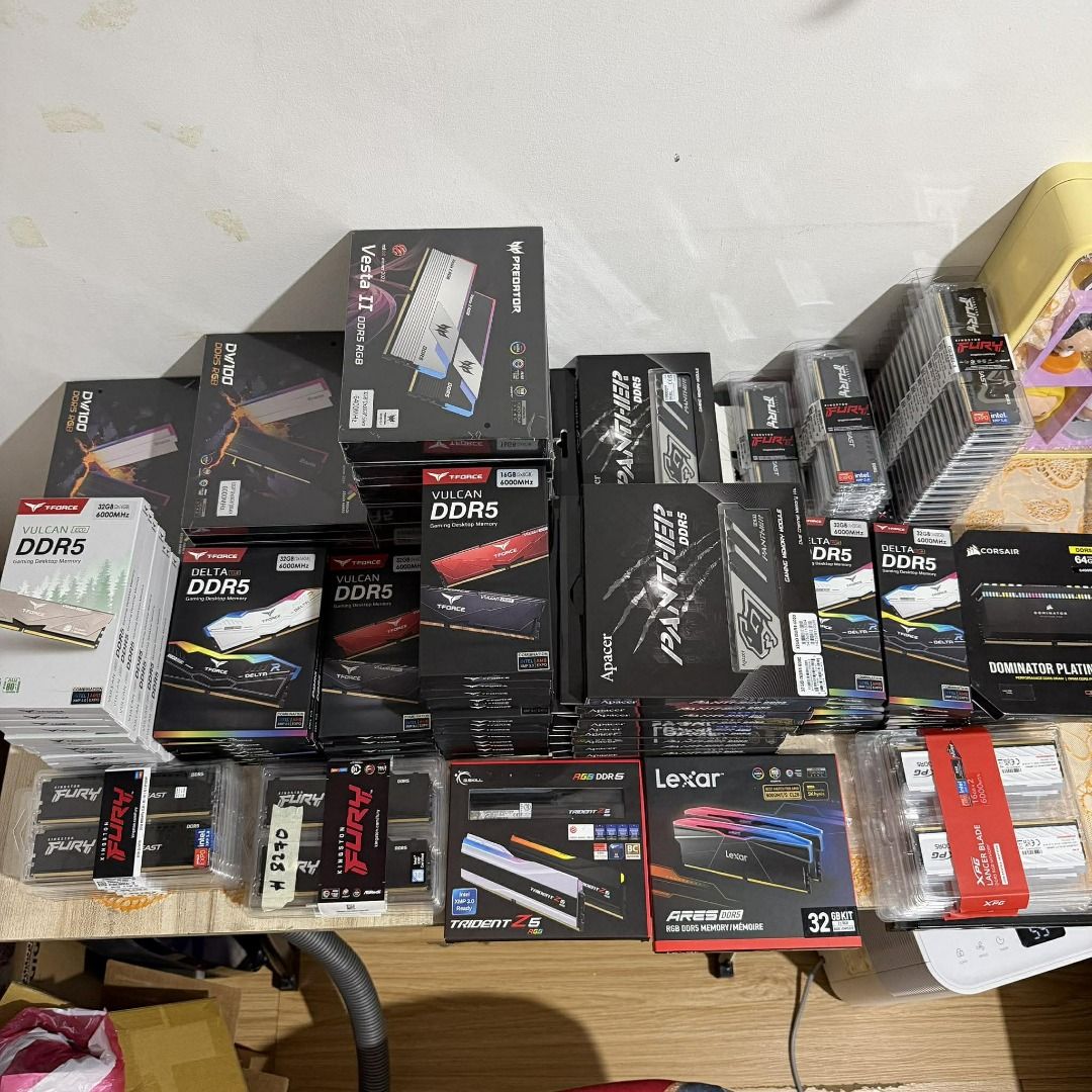 DDR5 DDR4 RAMS AVAILABLE CHECK DESCRIPTION (Category: Computer Parts) located in Makati City. Submitted by toni_muceros (Listing ID 1420678727, Image 1). Description: Description details as follows: unit name > price > stock/quantity DDR5 16GB X 1 KINGSTON FURY RENEGADE BLACK RGB 16GB X 1 6400MHZ CL32 DDR5 ₱13,000.00 4 KINGSTON FURY BEAST RGB 16GB X 1 5200MHZ CL40 DDR5 ₱13,000.00 30 DAHUA C600 BLACK 16GB X 1 6000MHZ CL46 DDR5 ₱12,500.00 28 APACER