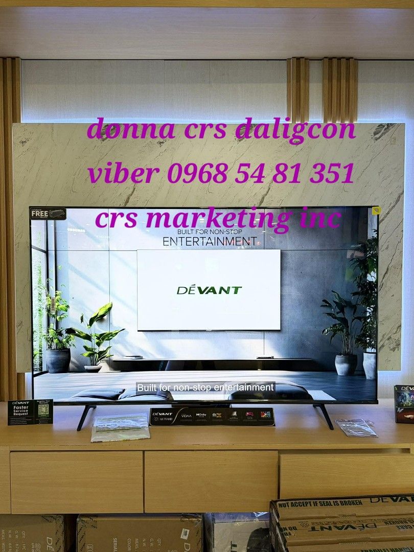 Devant 75" Smart TV (Category: TV) located in Manila. Submitted by donnasagao03665 (Listing ID 1420679940, Image 3). Description: 🟫 DEVANT SMART TV 43UHD205 65UHD205 75UHD205 55UHW201 85UHW201 98UHW201 🟫 💙 DEVANT TV NEW MODEL 💙 32STW102 - 8,700 43STW102 - 13,900 43UHD206 - 15,400 65UHD206 - 29,900 75UHD206 - 43,900 📍UHD 4K SMART WEB OS TV 55UHW201 NEW MODEL - 19,900 FREE SOUNDBAR 98UHW201 - 104,500 📍QUANTUM UHD 50QUHW01 - 18,700 75QUHW01 - 