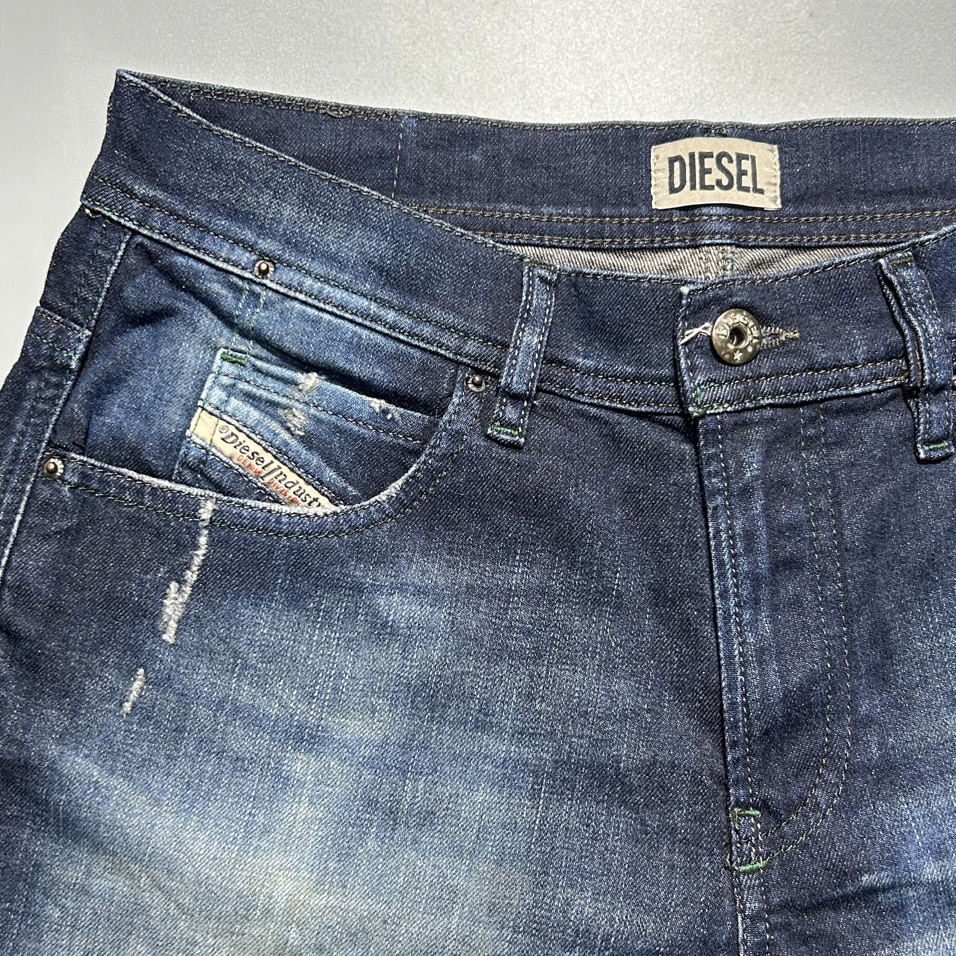 Diesel Classic Cuffed Shorts (Category: Shorts) located in Cavite. Submitted by datsoretro (Listing ID 1420734364, Image 3). Description: - Diesel classic cuffed shorts - Size 27 - Dark wash denim - Distressed details - Cuffed hem - Five-pocket design - Waist: 32-40cm - Full length: 33cm - Inseam: 13cm - Stretch material for comfort.