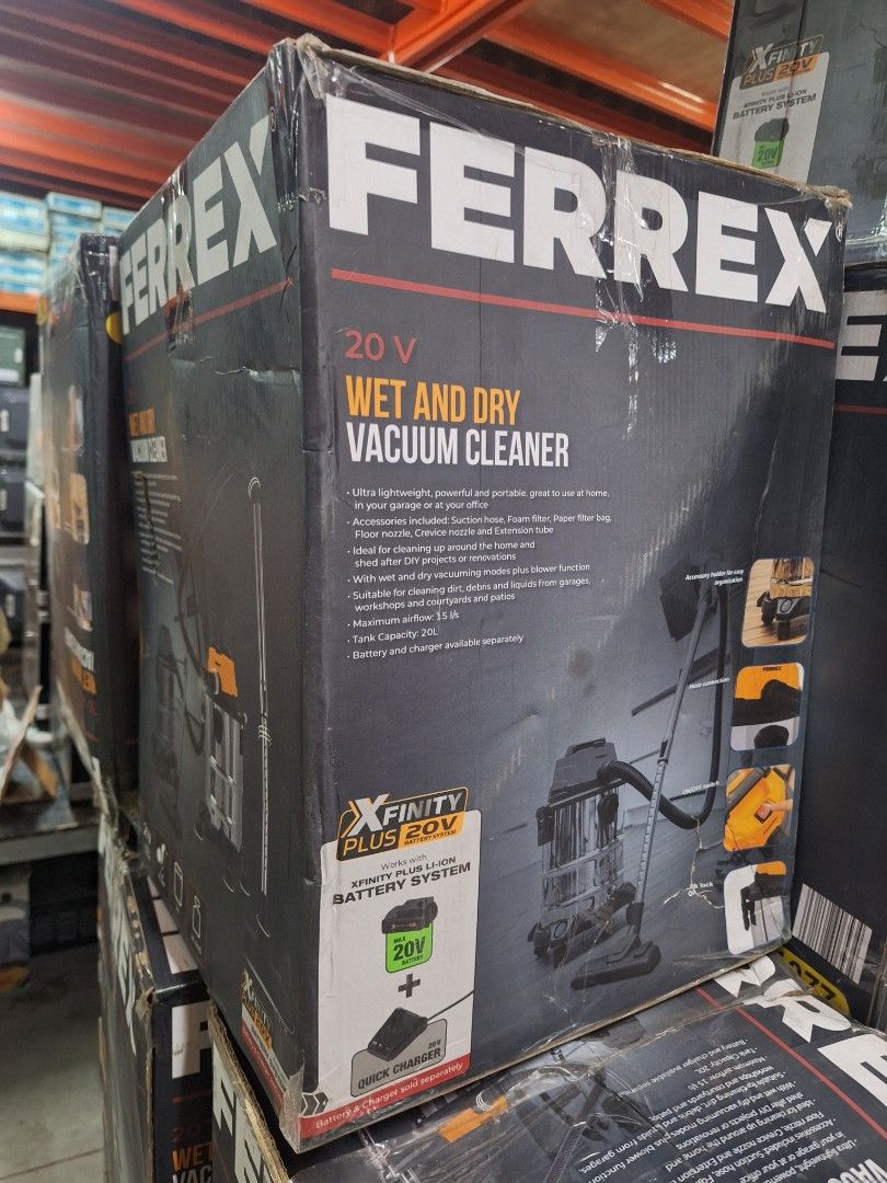 Ferrex 20V Wet and Dry Vacuum Cleaner (Category: Vacuum Cleaner & Housekeeping) located in Muntinlupa City. Submitted by shopandsaveau (Listing ID 1420571840, Image 3). Description: 20v Wet & Dry Vacuum Cleaner Surplus from Australia P3,500 Great for cleaning carpets and floor Ultra lightweight, powerful and portable Ideal for cleaning up around the home and shed after DIY Projects or renovations With wet and dry vacuuming modes plus blower funct