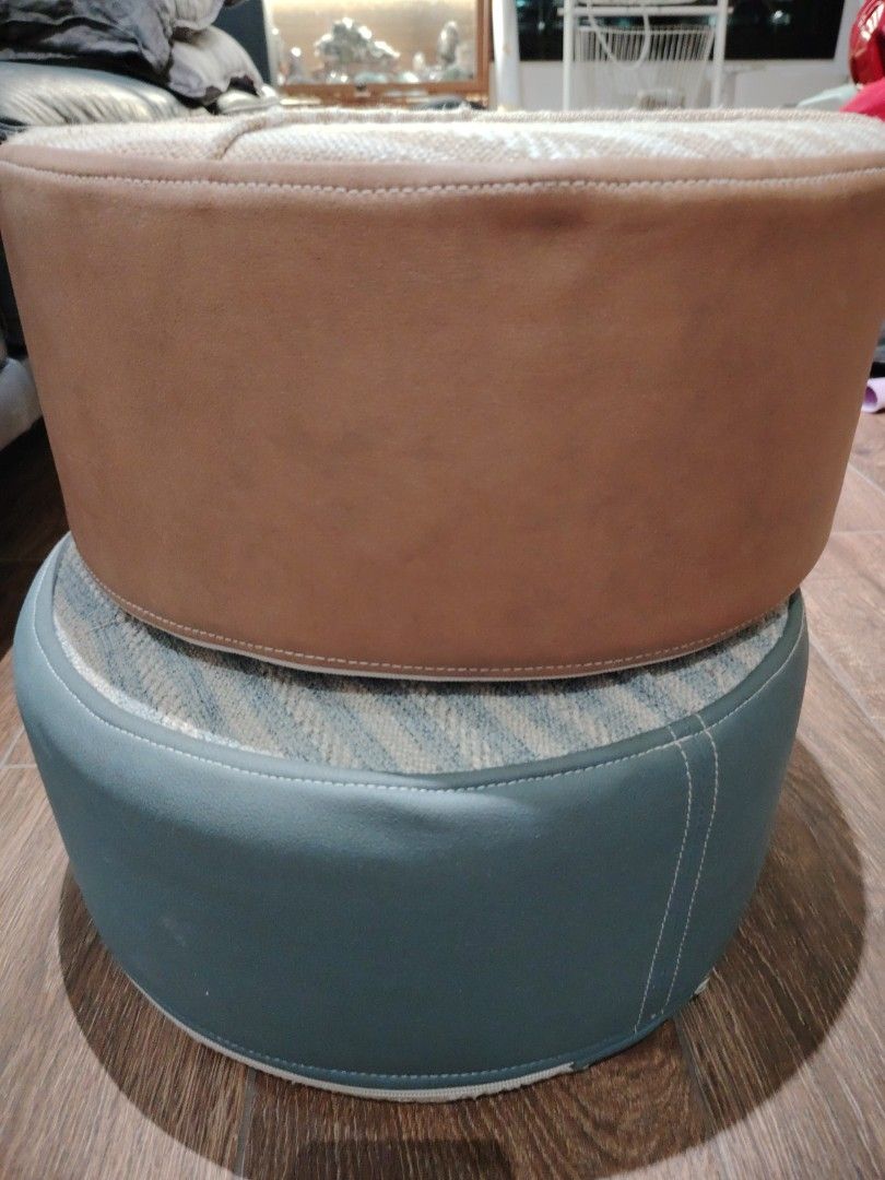 Foot stools (Category: Other Home Furniture) located in Singapore. Submitted by skorianxterry (Listing ID 1420696021, Image 1). Description: Hey there! Check out these comfy footstools! The design is super stylish, with a mix of textures and colors that would fit right into any living space. They're sturdy and well-made, ready to provide some serious relaxation. Clearing for space, price is negotiable. Price listed is for both. .