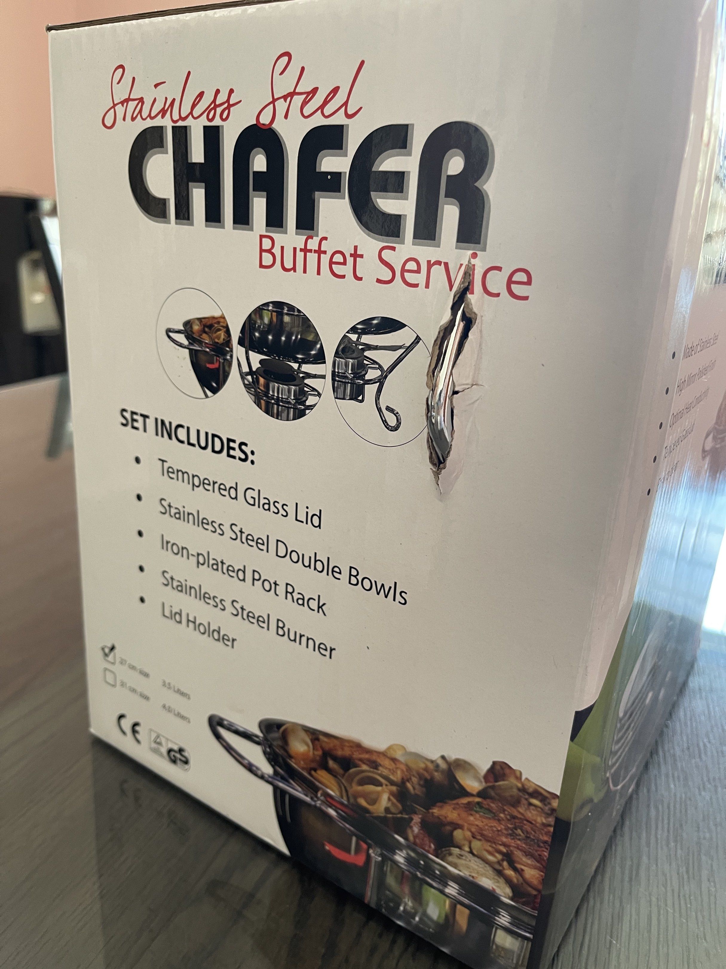 Gourdo's Stainless Steel Chafer Buffet Service (Category: Other Kitchenware & Tableware) located in Manila. Submitted by senesce (Listing ID 1420577472, Image 3). Description: - never used - 3.5L - 2 ladle still included - SRP 1,650.