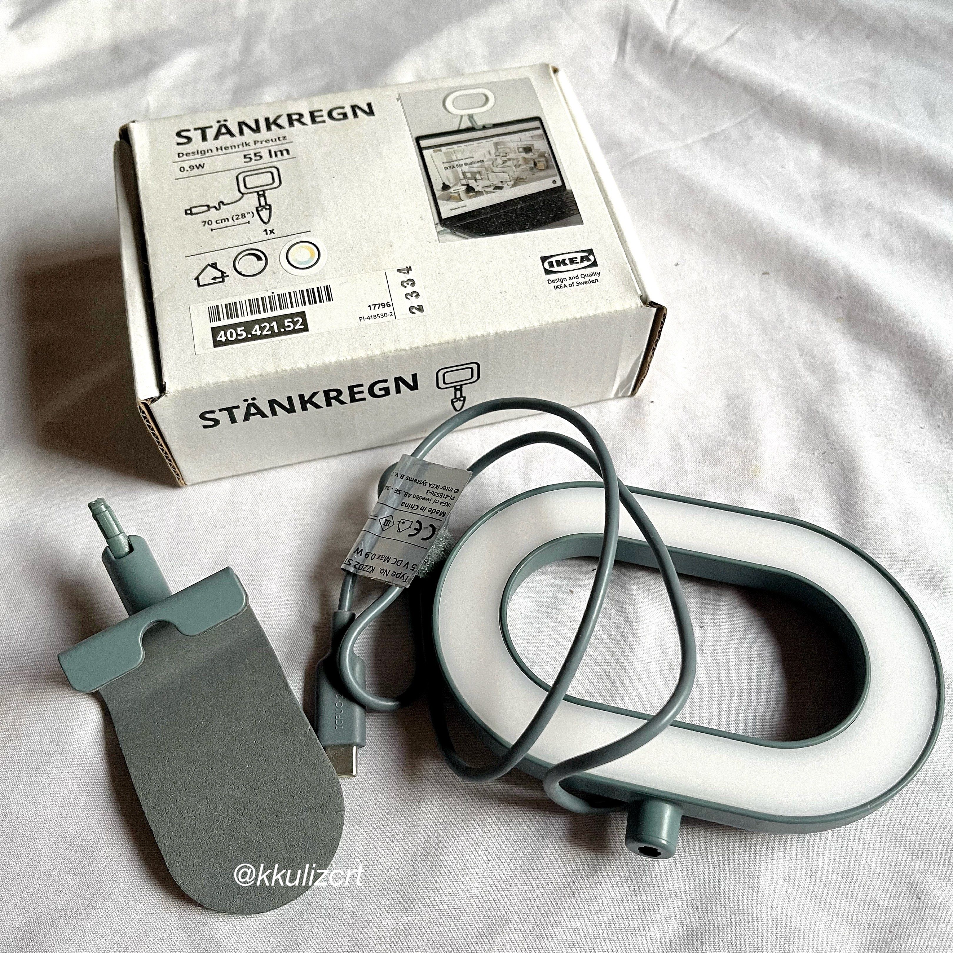 IKEA STÄNKREGN LED ring lamp dimmable turquoise for laptop work (check description) (Category: Lighting) located in Dasmarinas. Submitted by carrtfor_chaekku (Listing ID 1420692846, Image 1). Description: infos: MEASUREMENTS Cord length: 70 cm (28 “) Luminous flux: 55 Lumen Estimated life: 25000 hr Height: 19 cm (7 ½ “) Width: 12 cm (4 ¾ “) - can choose between 4 color temperatures (2700K, 3500K, 4000K, 5000K) and 3 different intensities of light