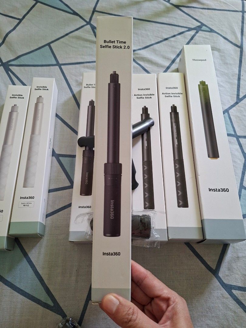 Insta360 Invisible Selfie Stick, Tripod, and Accessories (Category: Tripods & Monopods) located in San Mateo. Submitted by macoi1988 (Listing ID 1420612593, Image 3). Description: For sale. All brandnew. Insta360 new bullet time 2.0. 2 in 1. 120cm invisible selfie stick. 2,300 Insta360 action invisible seflie stick carbon fiber. 2,000 Insta360 throwpod tripod and selfie stick 2 in 1. 2,300 Insta360 114cm invisible selfie stick satin white. 1,000 