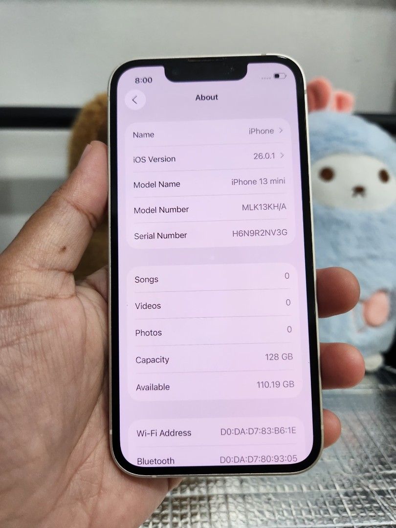 IPHONE 13 MINI 128GB 87% no swap (Category: iPhone 13 Series) located in Mandaluyong City. Submitted by cellspaceph (Listing ID 1420617884, Image 3). Description: IPHONE 13 MINI 128GB factory unlocked 87% battery health All working Any sim issue: minimal dents/scratch Php13,500‼️ with case.