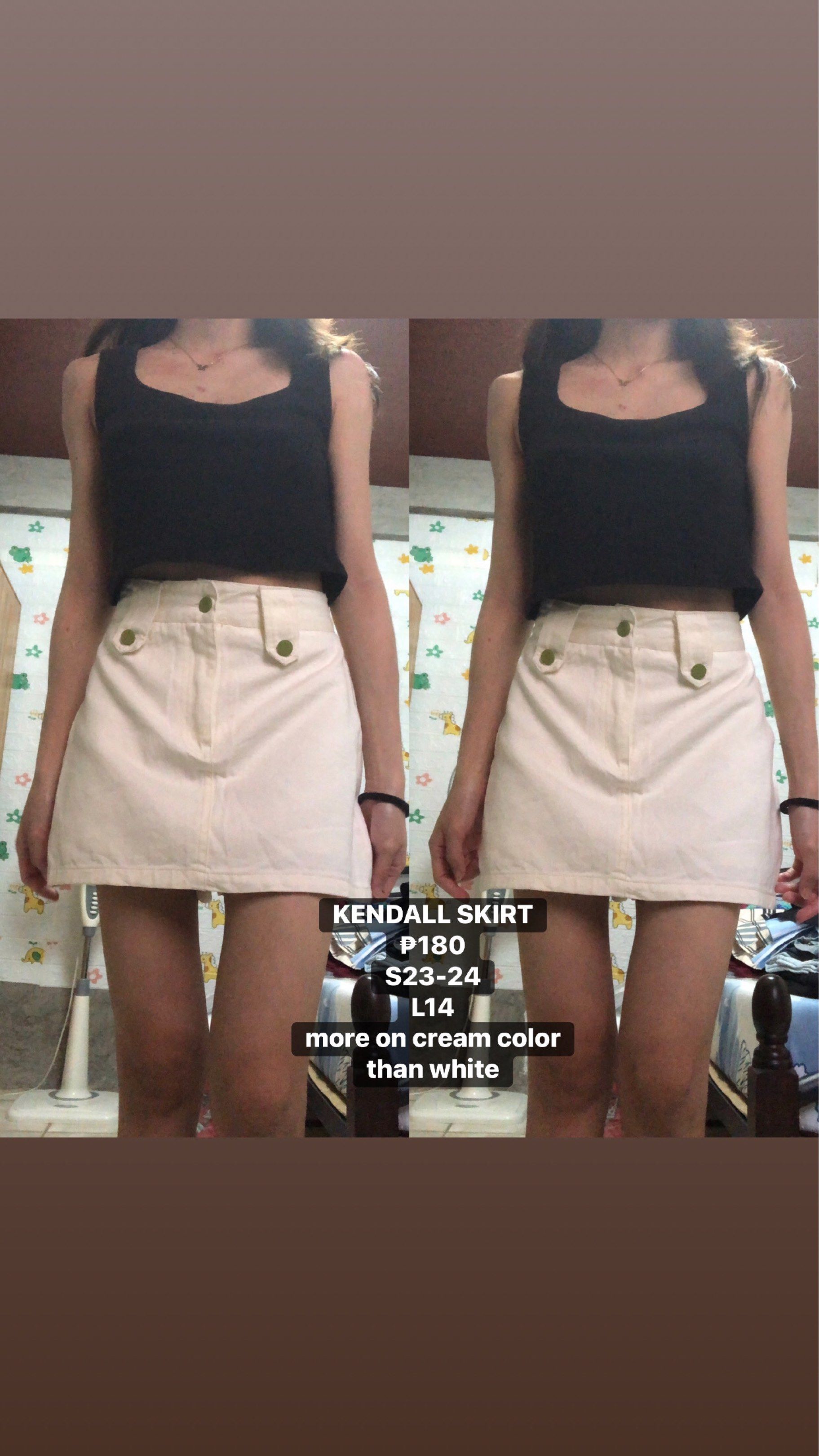 Kendall Skirt (Category: Skirts) located in Caloocan City. Submitted by declutternation (Listing ID 1420727628, Image 1). Description: cream color slightly close to white.