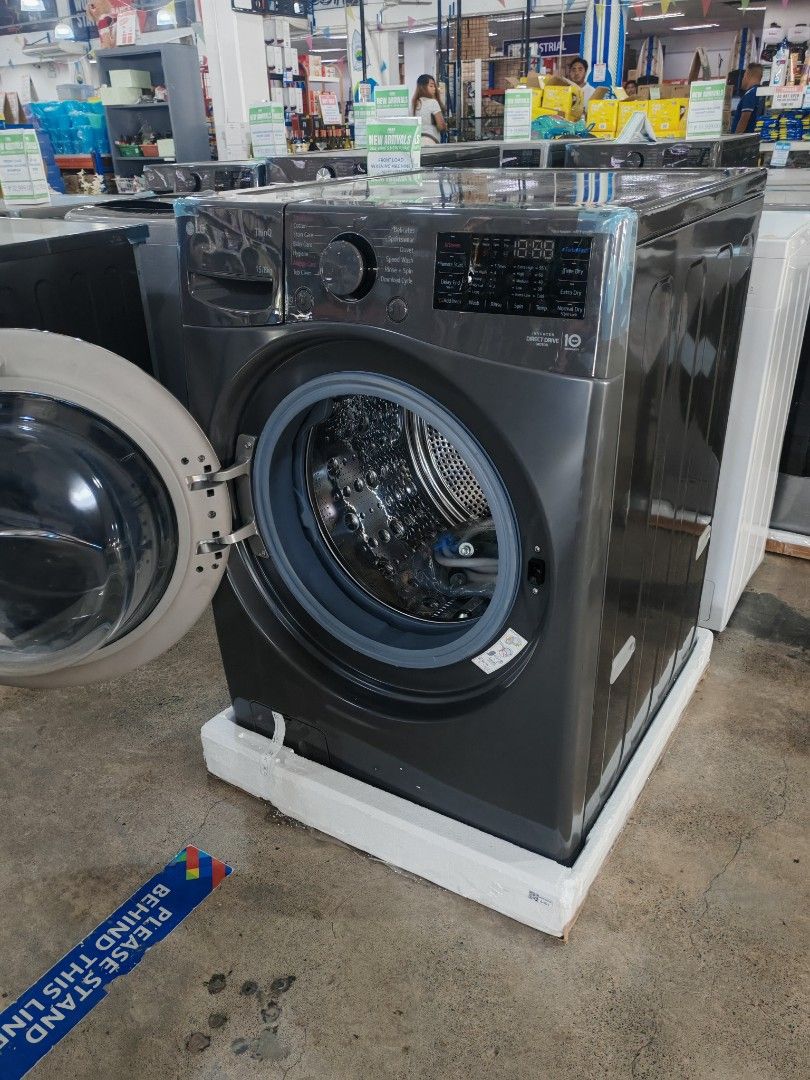 LG Thinq 15.8kg Washing Machine (Category: Washing Machines and Dryers) located in Abucay. Submitted by truefalcon-509b (Listing ID 1420582361, Image 2). Description: - LG ThinQ washing machine - 15.8kg capacity - Front-load design - Dark grey finish - Multiple wash cycle options - Stainless steel drum.