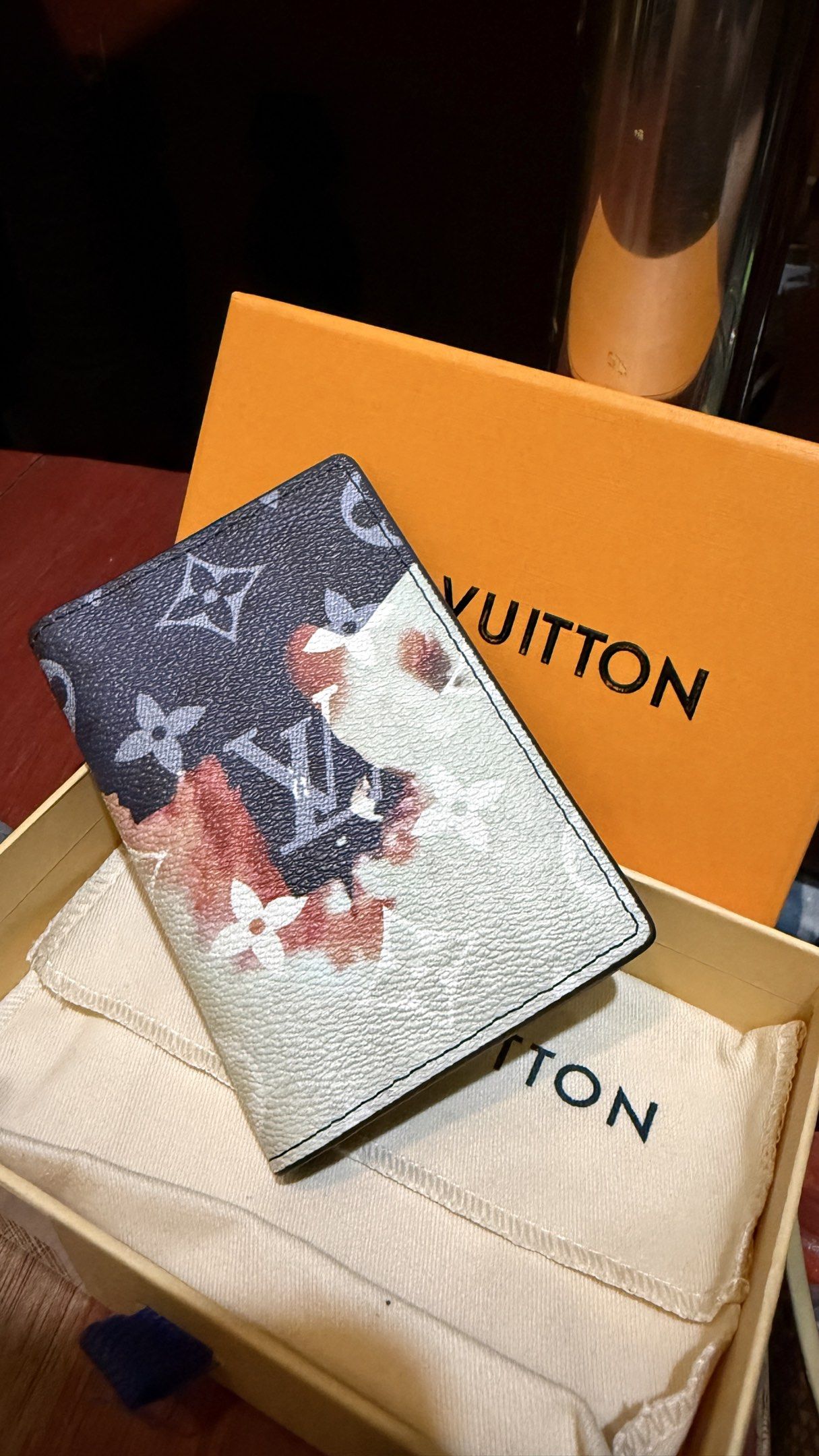 Louis Vuitton Bleach Monogram Pocket Organizer (Category: Luxury Bags & Wallets) located in Cabuyao City. Submitted by gerliecloset20243 (Listing ID 1420657693, Image 1). Description: - Louis Vuitton wallet - Features a beautiful Bleach design - Navy blue interior - Multiple card slots - Louis Vuitton Paris logo - Includes original box and dust bag - Made in France -Microchipped -No Flaws, No Cracks, No Damage (as if it is new) Just PM me for mor