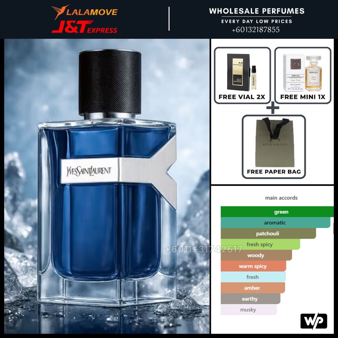 [ORIGINAL] YSL Y ICED COLOGNE INTENSE 100ML FOR MEN EDT, Beauty ...