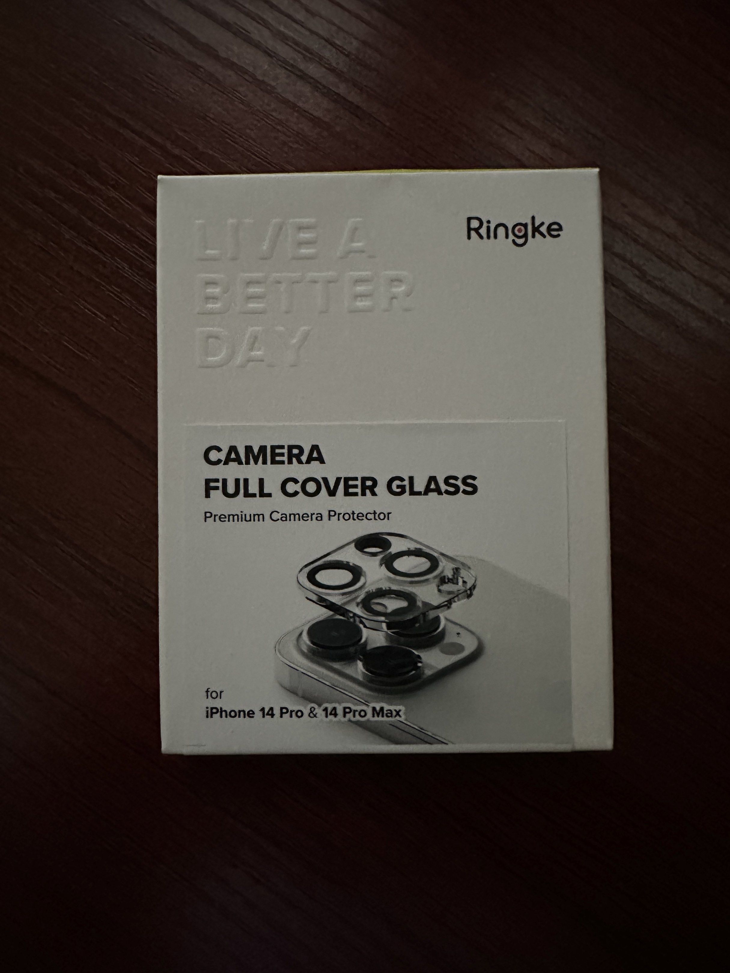 Ringke Camera Full Cover Glass for iPhone 14 Pro/Pro Max (Category: Other Mobile & Gadget Accessories) located in San Fernando. Submitted by jcpzz (Listing ID 1420563879, Image 1). Description: - Ringke Full Cover Glass camera protector for iPhone 14 Pro/Pro Max. - Full coverage for camera lenses. - Made of glass and acrylic. - Package includes camera protector. - Made in Korea. - rfs: extra piece (brand new has 2pc per pack).