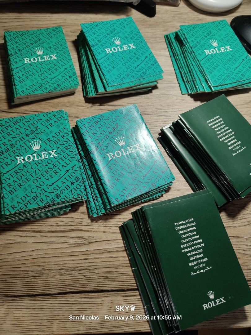 Rolex Translation Booklets Manual (Category: Luxury Watches) located in Quezon City. Submitted by sky_sale (Listing ID 1420582008, Image 2). Description: - Genuine Rolex translation booklet 3000 each - Green color - Features the Rolex logo - Perfect for collectors - Ideal for language assistance - Multiple booklets available.