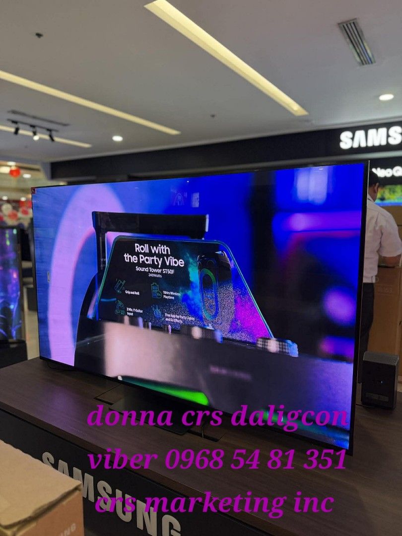Samsung TV (Category: TV) located in Manila. Submitted by donnasagao03665 (Listing ID 1420678750, Image 2). Description: 🟫 SAMSUNG OLED TV 2025 MODEL FREE SOUNDBAR 55S95F 65S95F 77S95F 83S95F 55S85F 65S85F 🟫 QA55S95F - 80,900 / T420 QA65S95F - 101,000 / HWQ600F QA77S95F - 147,500 / Q800F QA83S95F - 217,300 / Q930F ( free installation and demo within metro manila - wall bracket not included ) QA55S85F - 59,000 / T420 QA65S85F - 78,000 / T420 PRI
