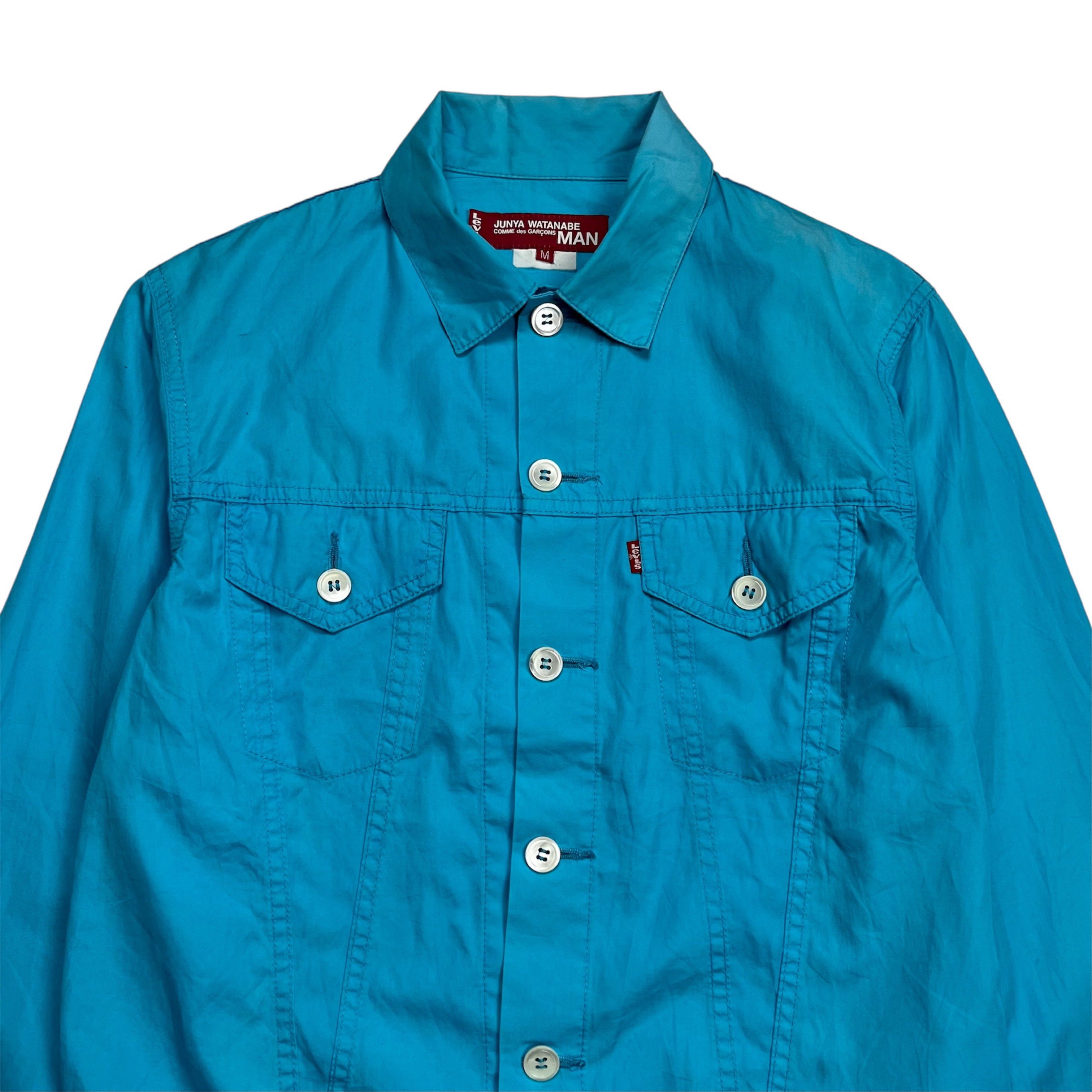 SS 2001 CDG Junya Wanatanbe Man Levis Type III Shirt Jacket (Category: Coats, Jackets and Outerwear) located in Quezon City. Submitted by jusjawnz (Listing ID 1420641626, Image 2). Description: This Type III shirt jacket reworks the classic Levis silhouette in lightweight cotton, reflecting Junya Watanabe’s early-2000s approach to refined workwear. Part of the long-running Junya Watanabe MAN × Levi’s collaboration. tagged m width - 20 length - 23