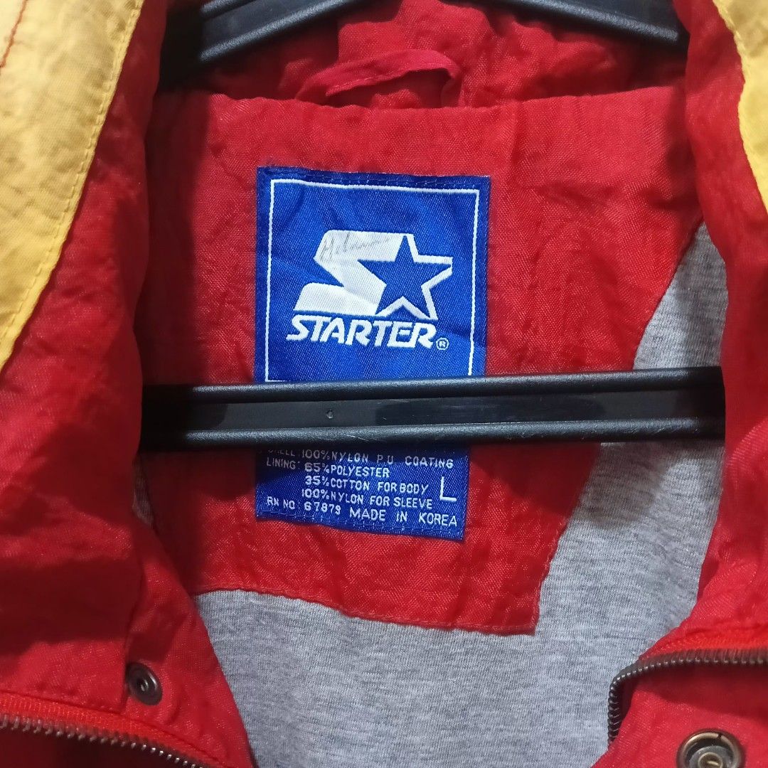Starter (Category: Activewear) located in Manila. Submitted by ooaakklleeyy (Listing ID 1420572582, Image 3). Description: -Starter Nylon Jacket (maybe Collegiate Hockey Team) Dimensions: 26 x 31 -With packable hood - Replaced main zipper pull, replaced with vintage TALON, working zipper - Tight ribbings - Negotiable .
