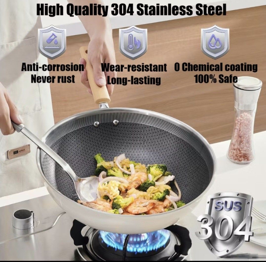 Supor Stainless Steel Pan 32cm (Category: Bathroom & Kitchen Fixtures) located in Manila. Submitted by xilala22 (Listing ID 1420711494, Image 2). Description: brand new without box, unboxed already size: 32cm #brandnew, #manilabased, #forsale, #stainlesssteelpan, #pan.