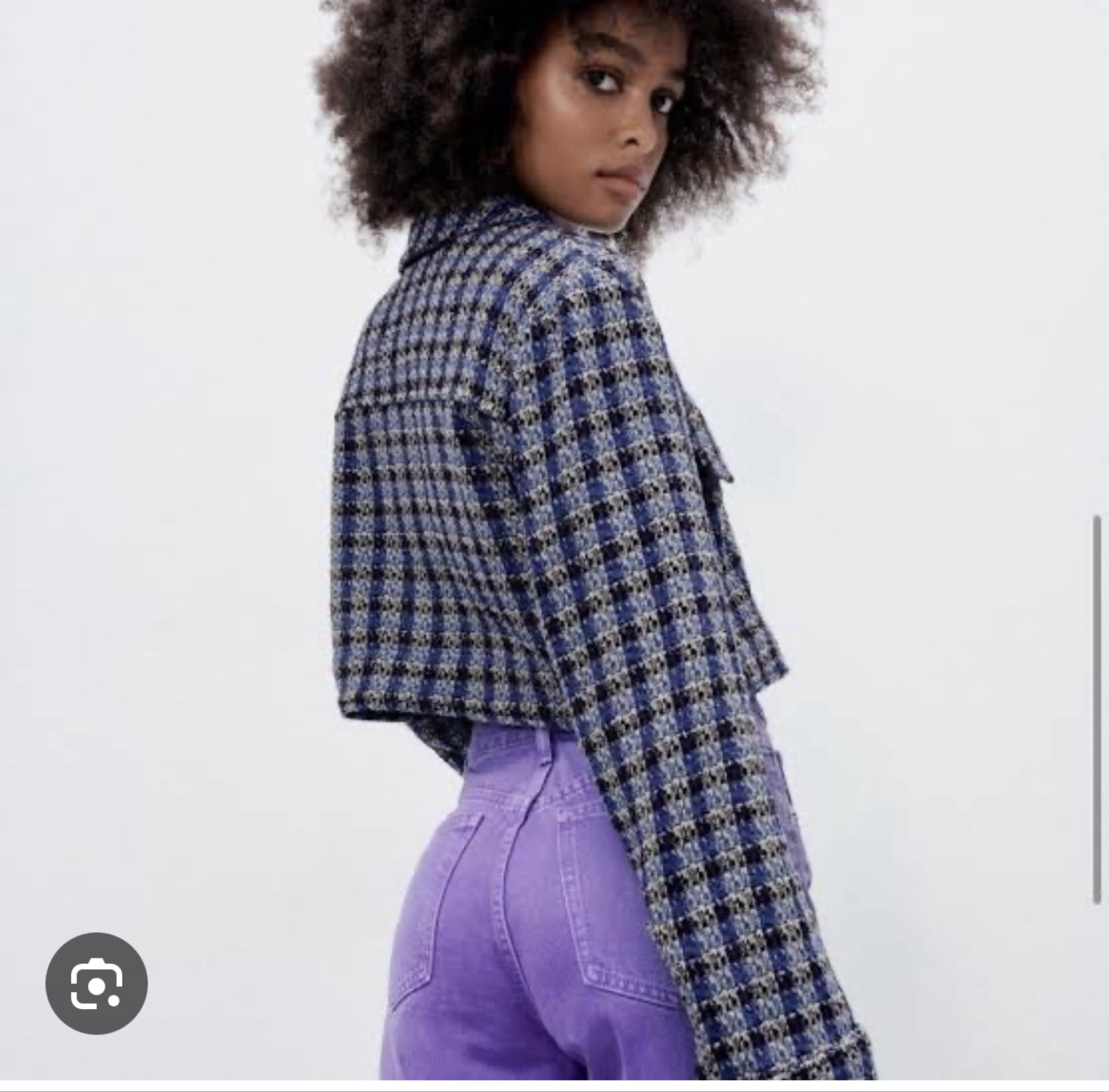 Zara purple cropped tweed blazer (Category: Coats, Jackets and Outerwear) located in Quezon City. Submitted by tv30. (Listing ID 1420590108, Image 2). Description: Fits size M best Used once.