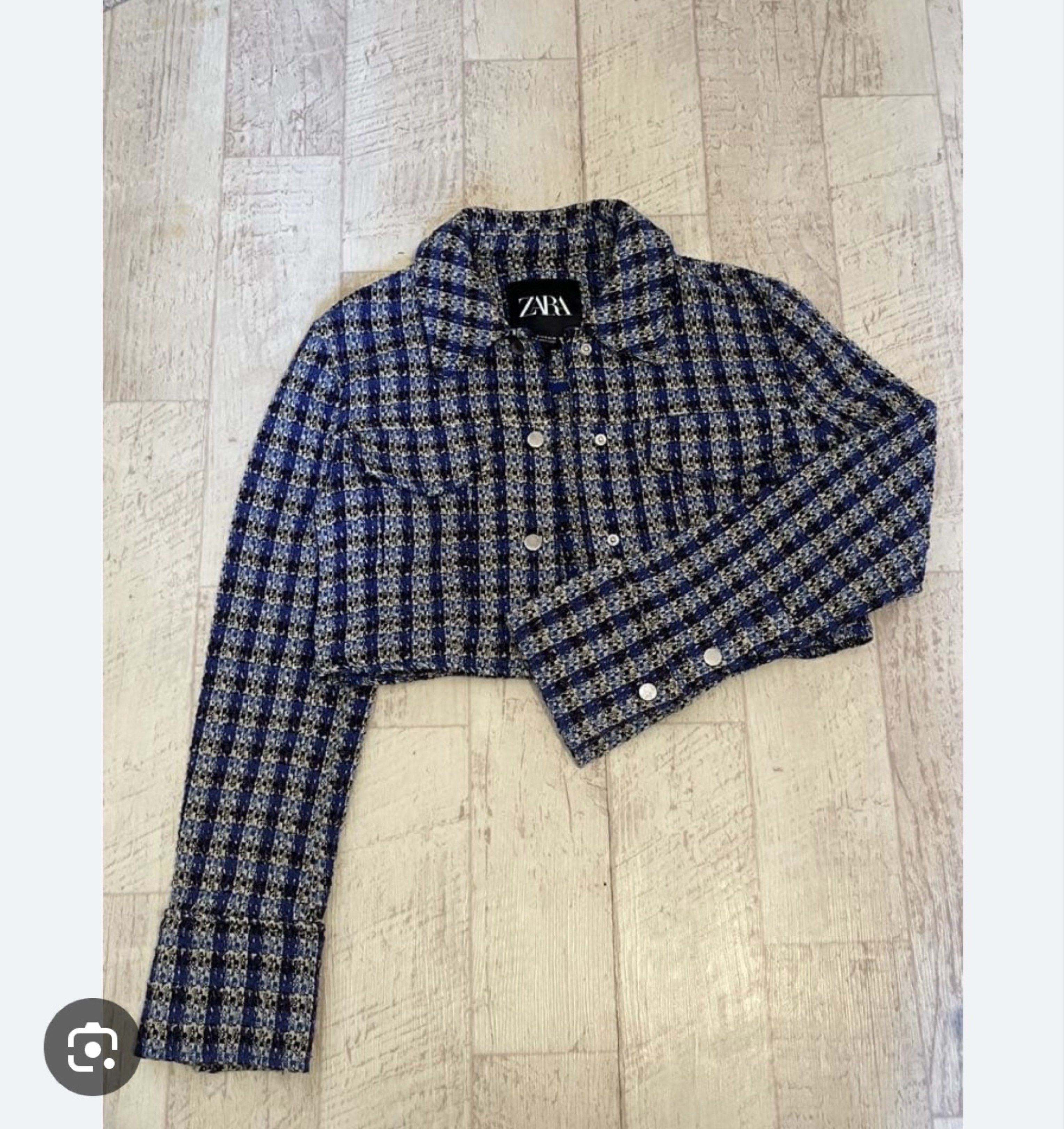 Zara purple cropped tweed blazer (Category: Coats, Jackets and Outerwear) located in Quezon City. Submitted by tv30. (Listing ID 1420590108, Image 3). Description: Fits size M best Used once.