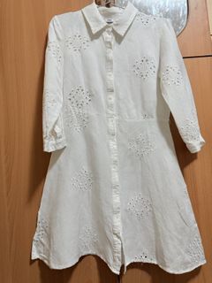sachin and babi light blue dress soeur Long Off-White Embroidered Cotton Dress - Ecru main image 0