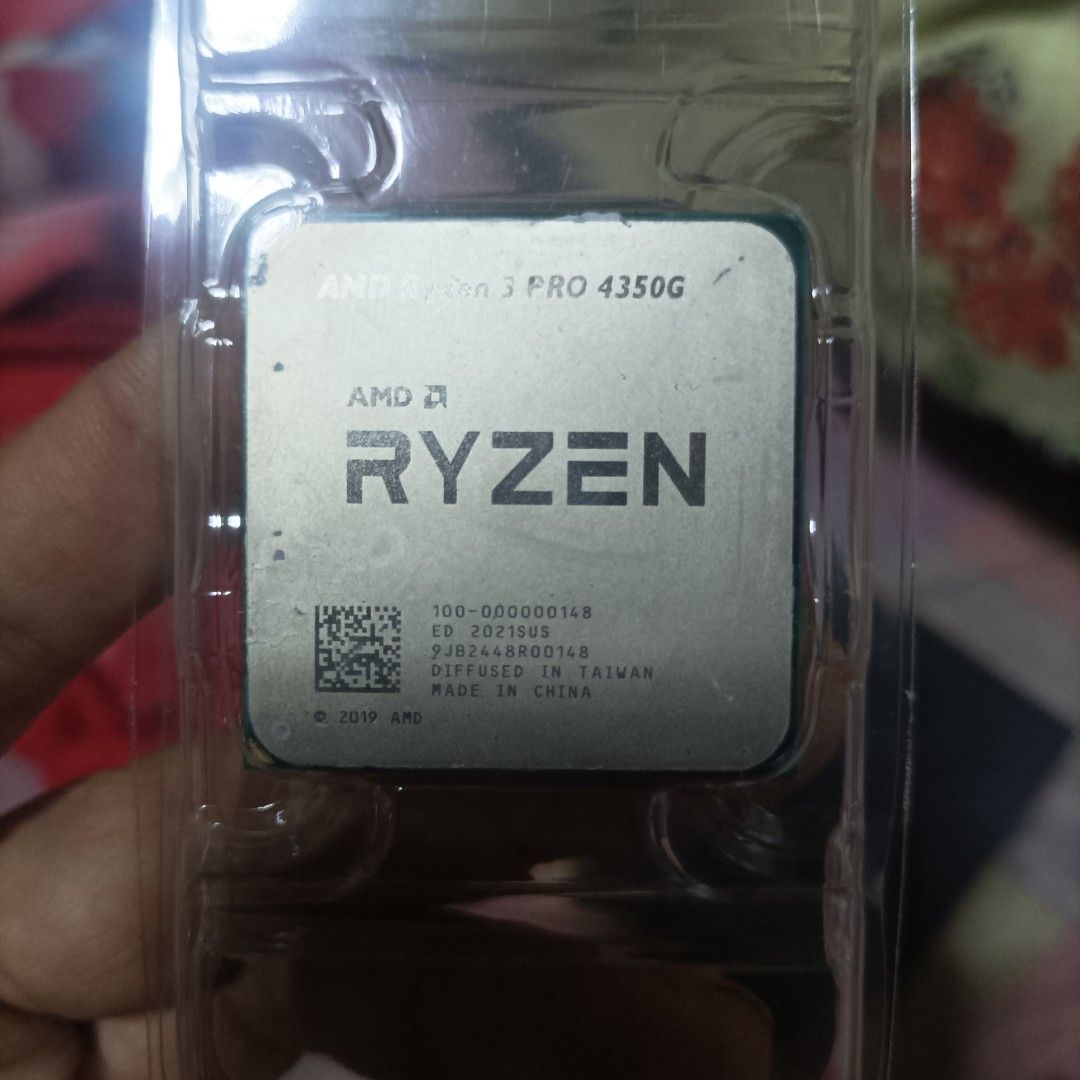 AMD Ryzen 3 PRO 4350G Processor (Category: Computer Parts) located in Manila. Submitted by swiftowl.ce049f (Listing ID 1424122306, Image 2). Description: - AMD Ryzen 3 PRO 4350G processor - Includes original cooler (fan and heatsink) - Processor is in a plastic case rfs: upgrade processor.