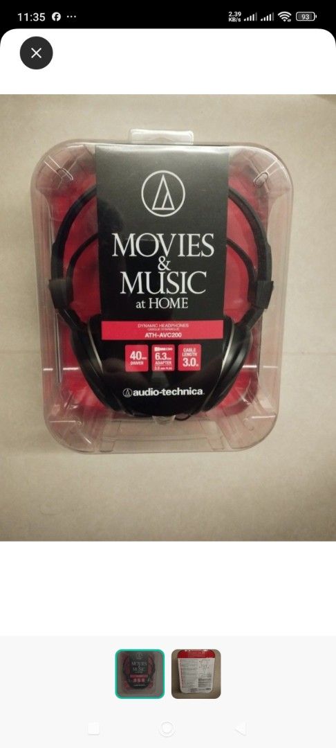Audio-Technica ATH-M20x Headphones - Brand New