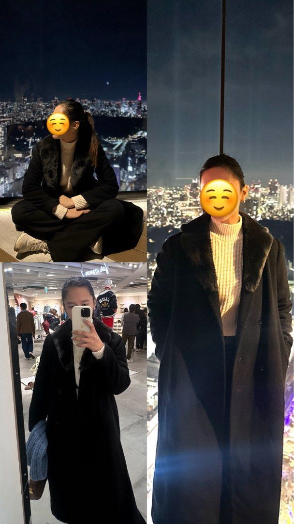Black Coat with Fur Collar (Category: Coats, Jackets and Outerwear) located in Cavite. Submitted by DeclutterwithMi (Listing ID 1424018993, Image 1). Description: - Black long coat - Luxurious fur collar - Classic design - Suitable for cold weather - Sleek and minimalist - Great for layering.