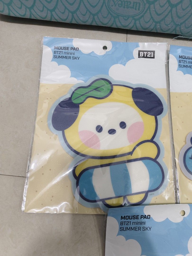 BT21 Mini Summer Sky Mouse Pad (Category: Mouse & Mousepads) located in Makati City. Submitted by abegailbrezuela (Listing ID 1423999386, Image 2). Description: - BT21 mini mouse pads - Featuring Chimmy, Mang, and RJ - Summer Sky theme - Brand new, in original packaging - Perfect for BT21 fans - 170 each .
