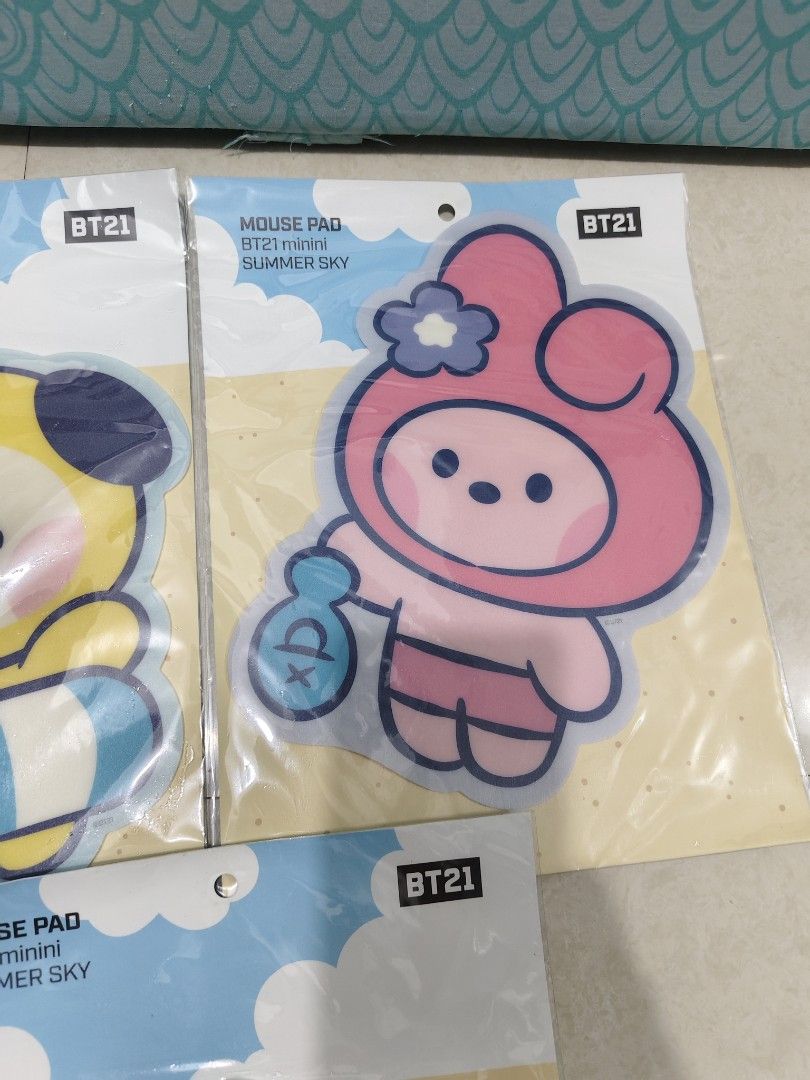 BT21 Mini Summer Sky Mouse Pad (Category: Mouse & Mousepads) located in Makati City. Submitted by abegailbrezuela (Listing ID 1423999386, Image 3). Description: - BT21 mini mouse pads - Featuring Chimmy, Mang, and RJ - Summer Sky theme - Brand new, in original packaging - Perfect for BT21 fans - 170 each .
