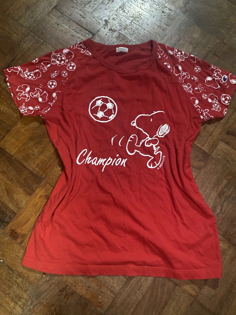 Champion Snoopy Shirt (Category: Shirts) located in Manila. Submitted by gaialovesshinchan (Listing ID 1424116435, Image 1). Description: Like new cotton Snoopy Champion T-shirt ❤️‼️ Rare and very very cute 😻 Perfect for all snoopy lovers 😽.